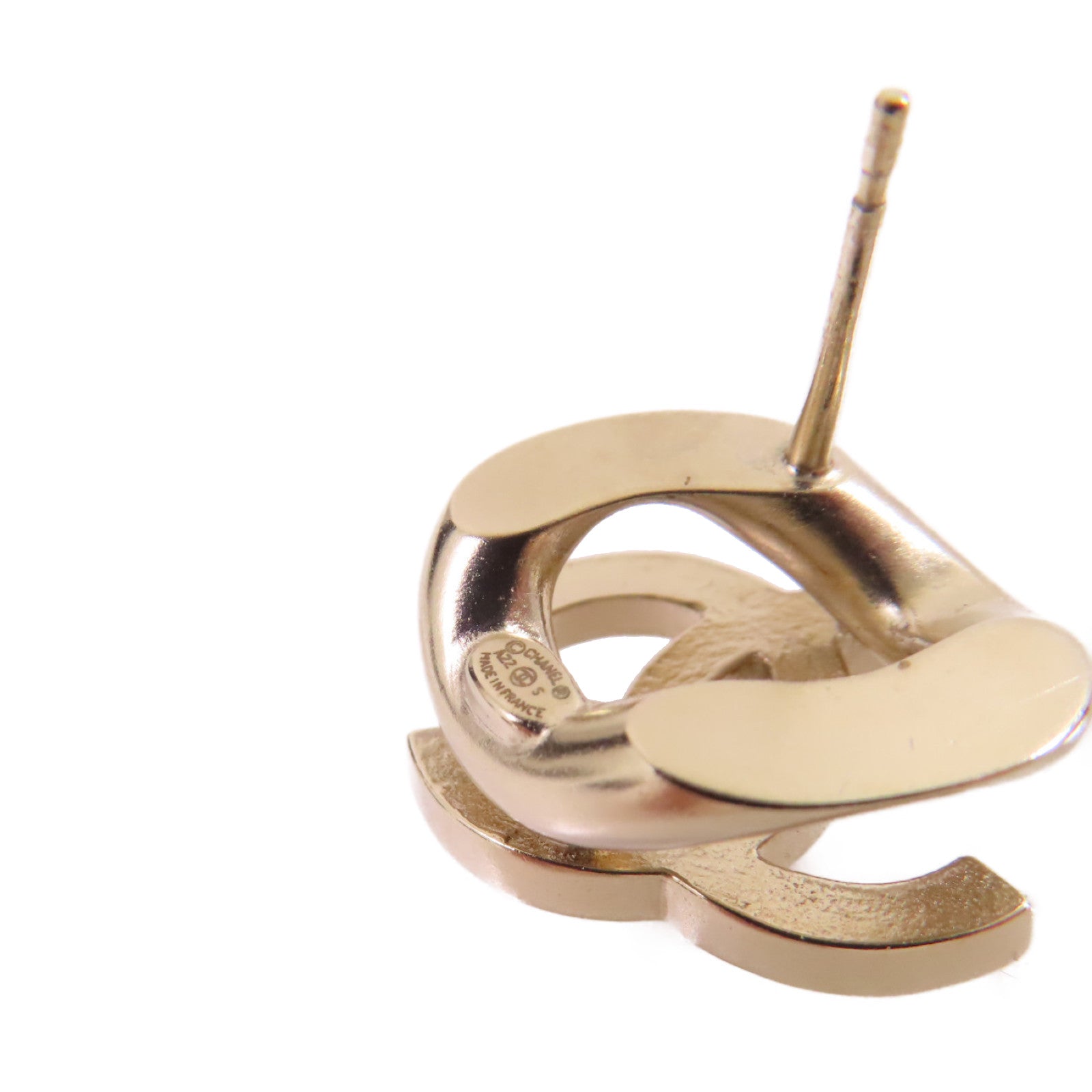 CHANEL 金屬/水鑽CC Earring金扣耳環