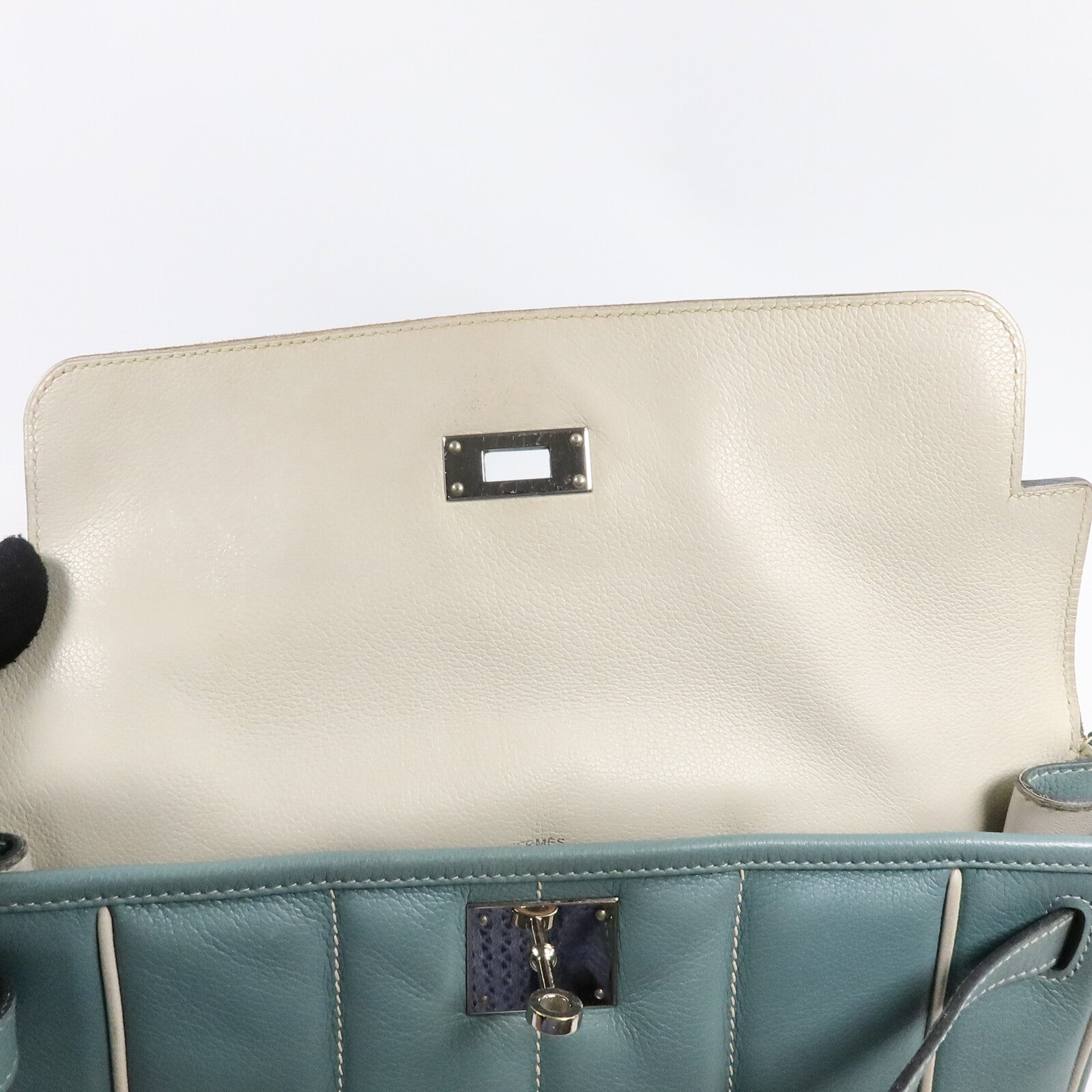 HERMES Evercolor皮革Berline 28肩背袋Ciel/Gris Perle