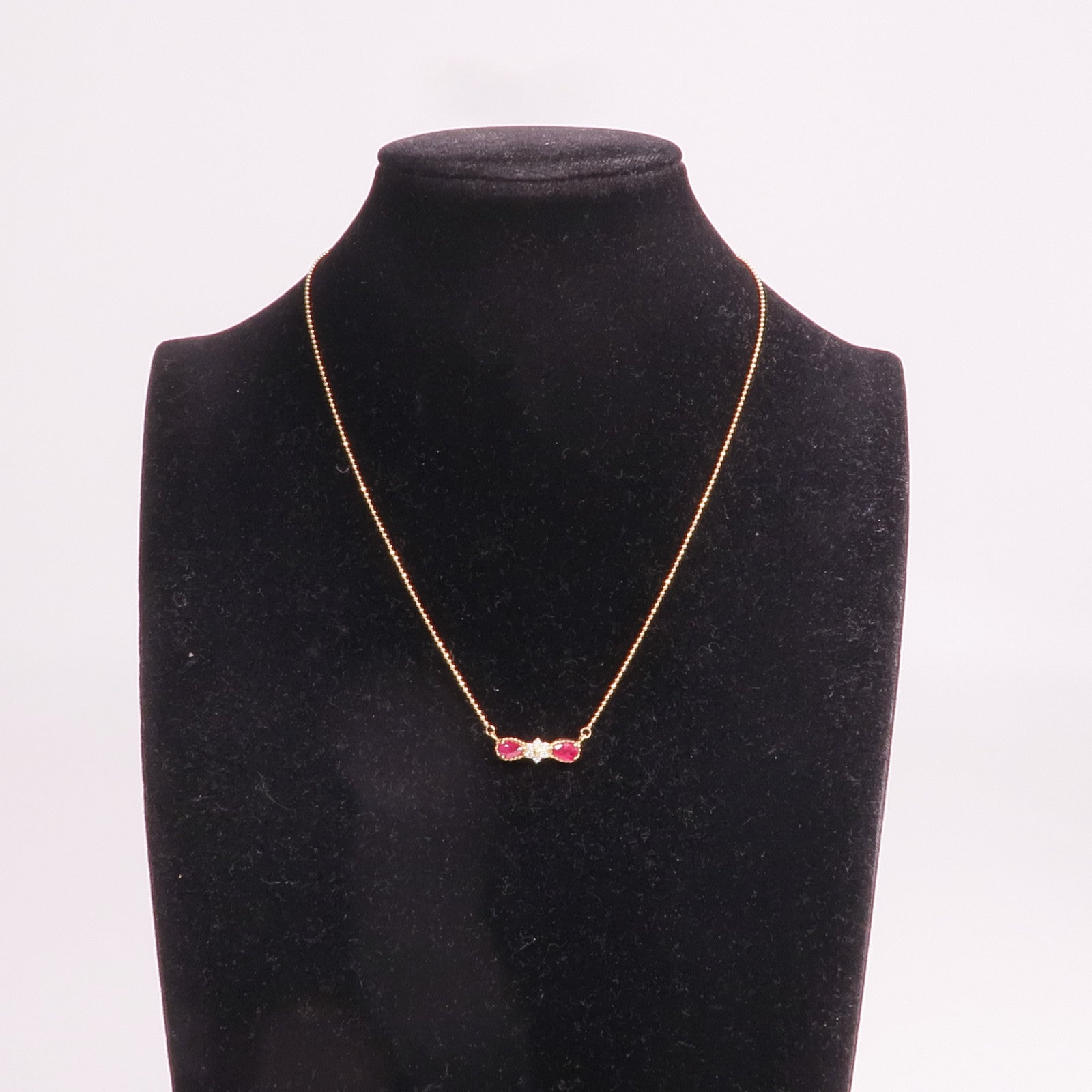 JEWELRY 【激減優惠】18K黃金Ruby Diamond Necklace紅寶石/鑽石項鍊