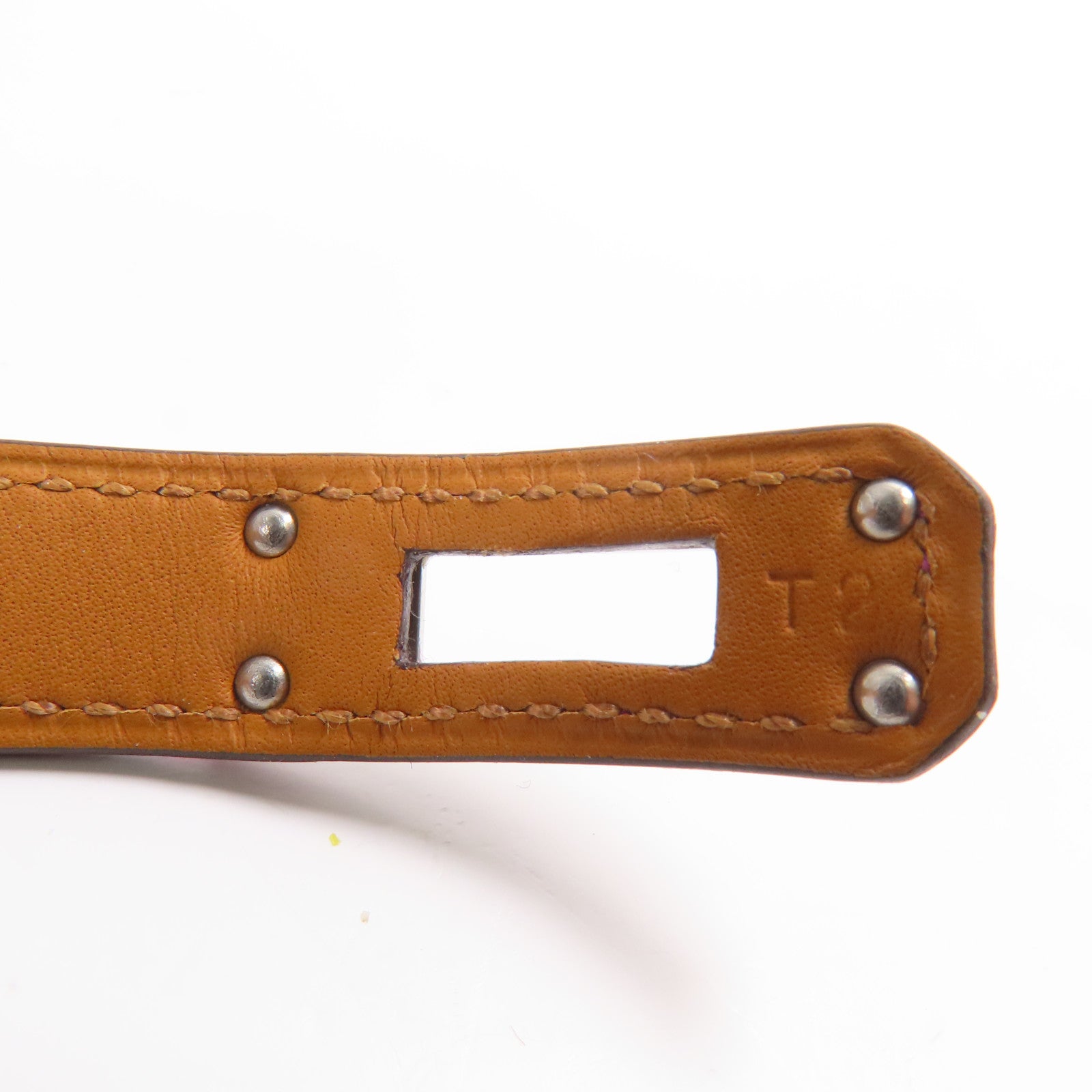 HERMES Swift皮革Kelly Double Tour銀扣手鐲Purple