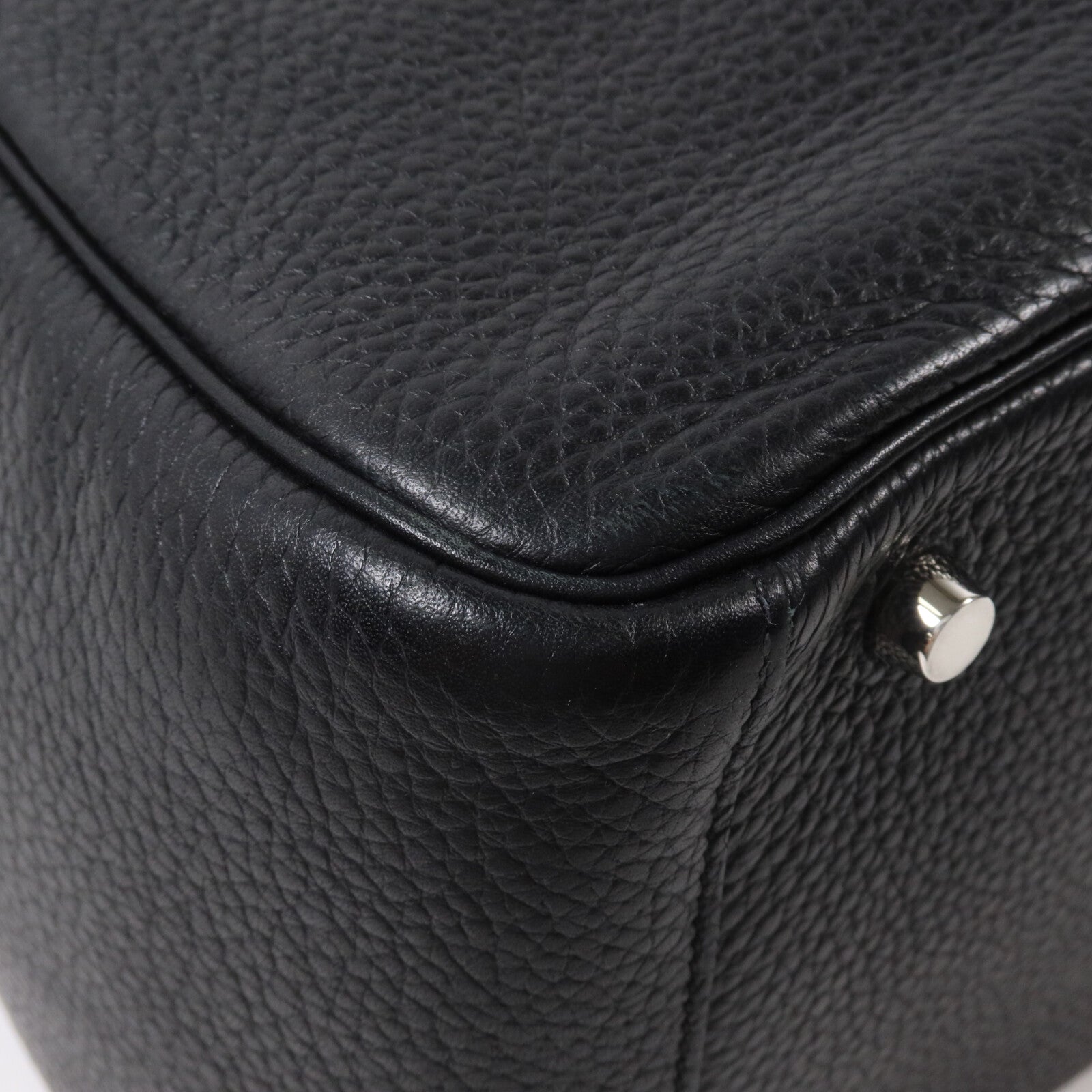 HERMES Clemence皮革Lindy 30手挽肩背兩用袋Noir