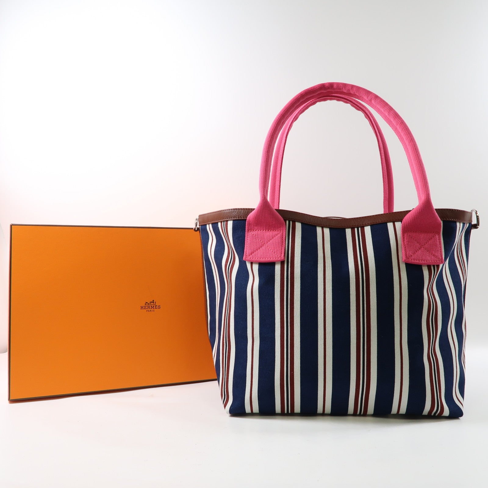 HERMES 帆布So Canvas Bag手挽袋藍色/多色