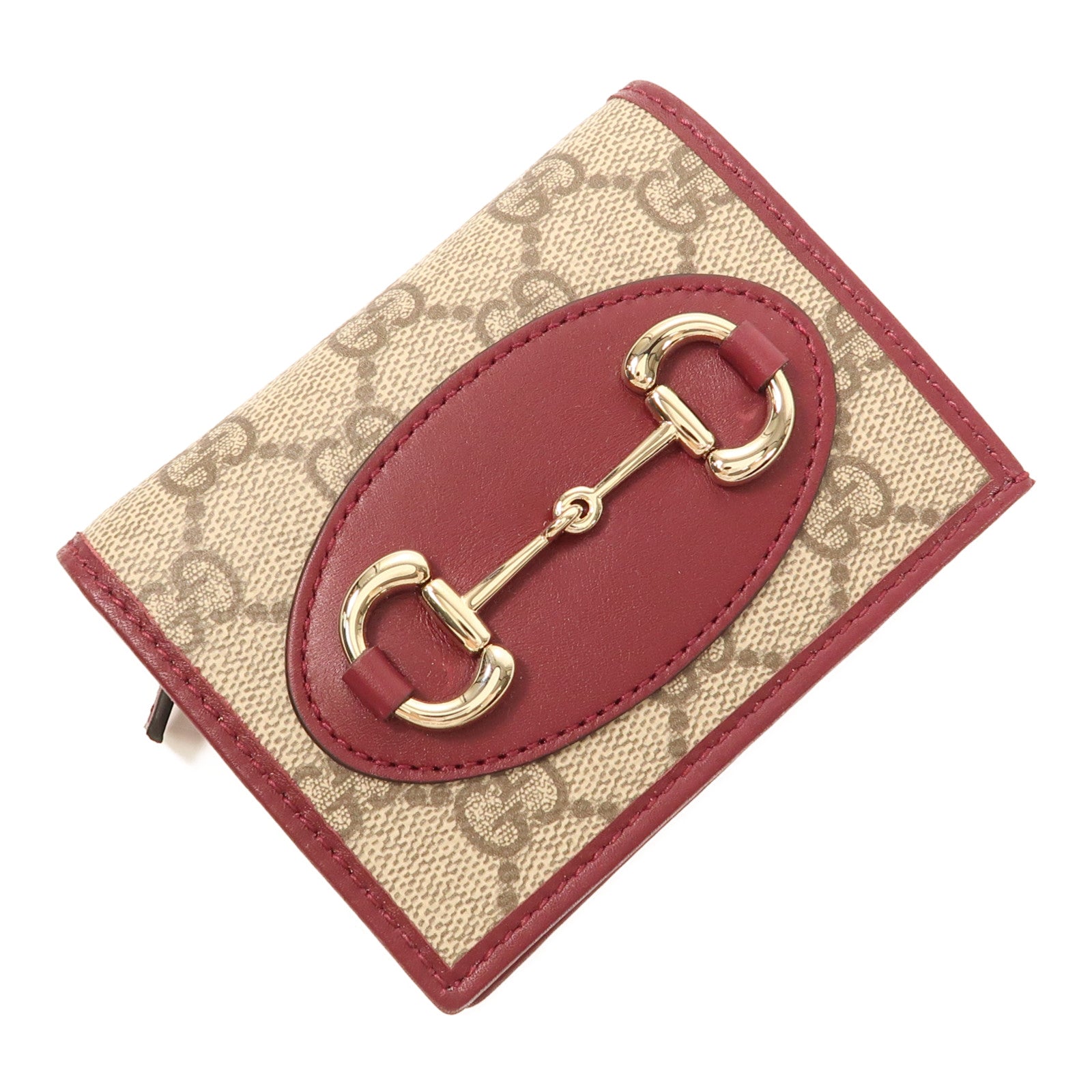GUCCI 塗層帆布Horsebit 1955金扣錢包
