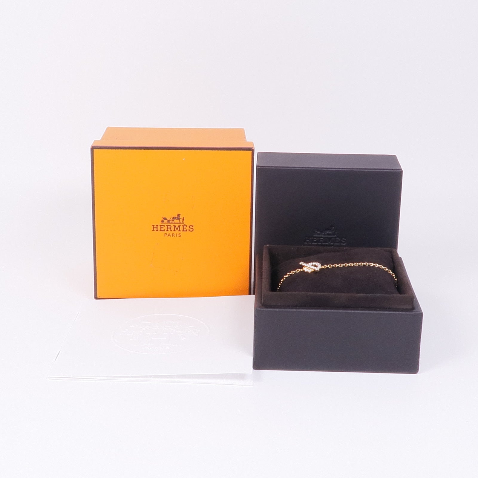 HERMES Finesse Bracelet Diamond 18K Pink Gold
