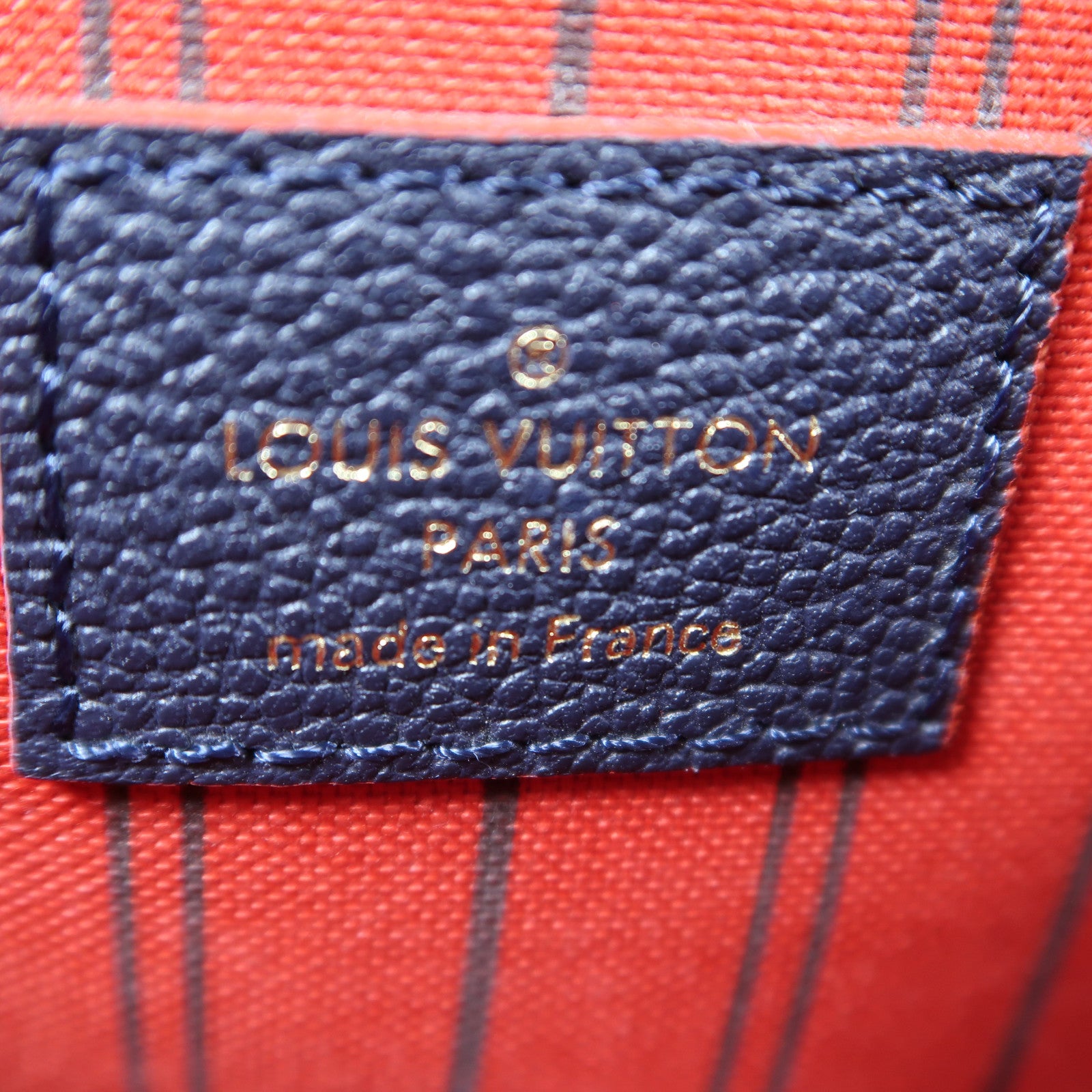 LOUIS VUITTON Monogram Empreinte Pochette Metis金扣手挽肩背兩用袋深藍色