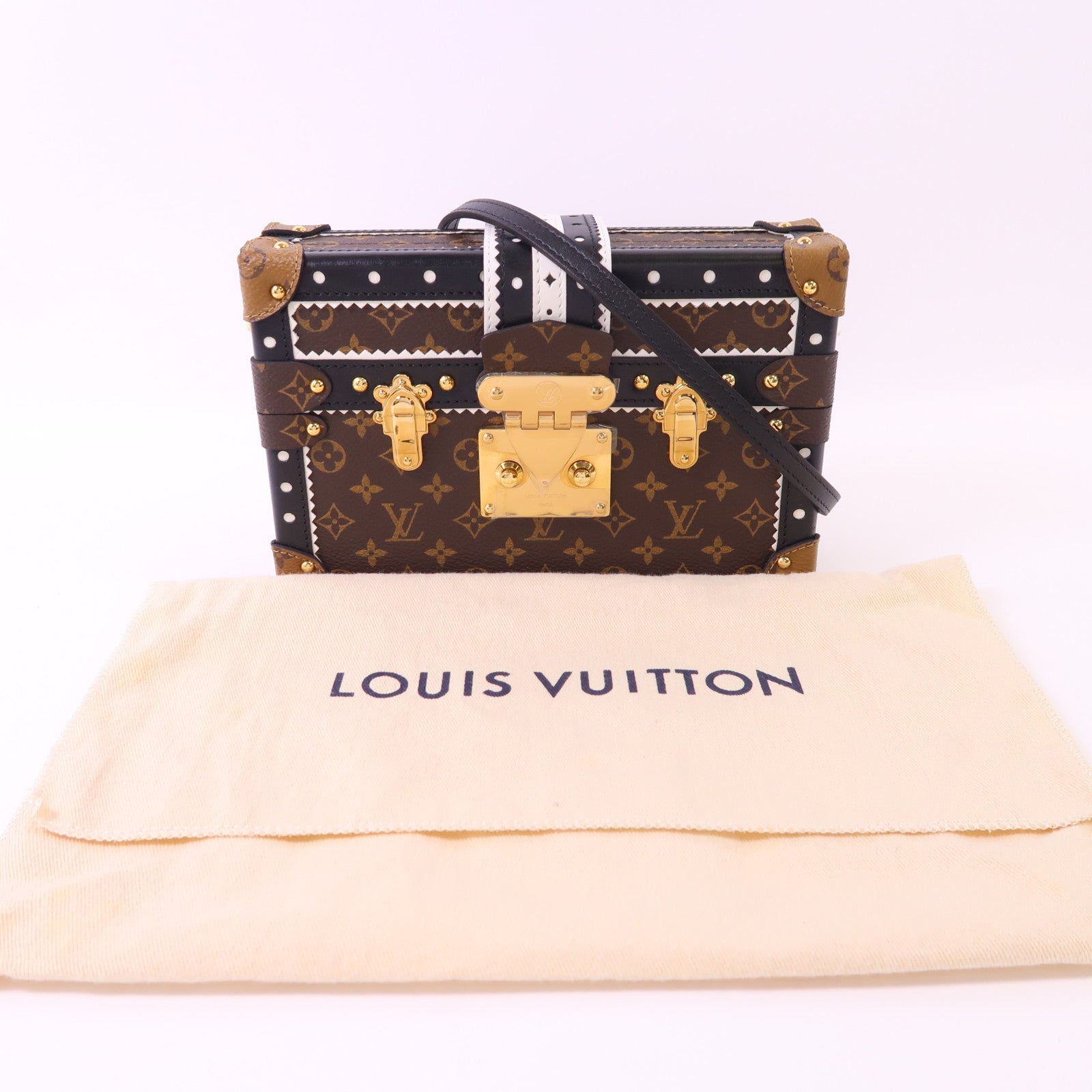 LOUIS VUITTON Monogram Petite Malle Shoulder Bag金扣肩背袋