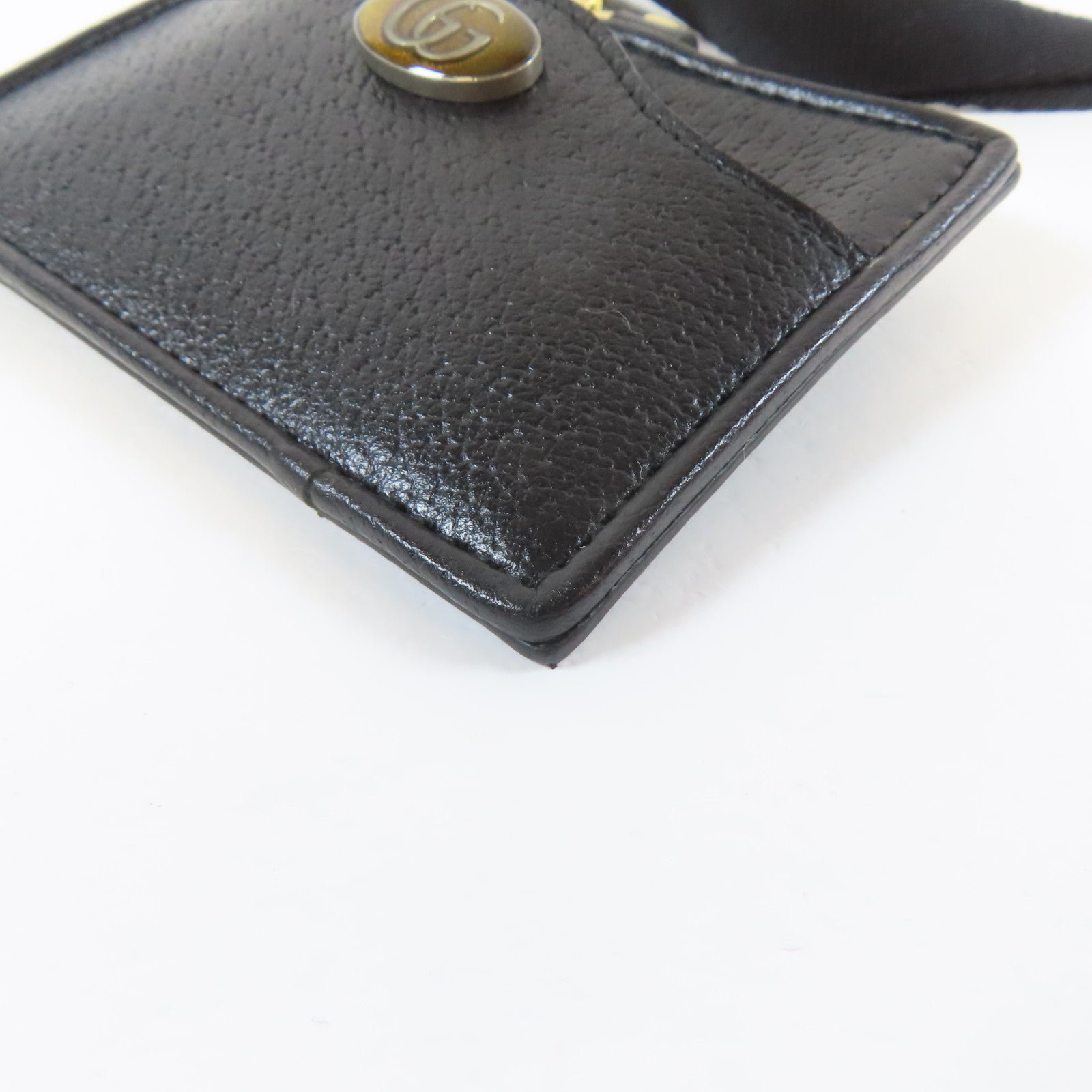 GUCCI 牛皮皮革Card Case金扣卡片套黑色