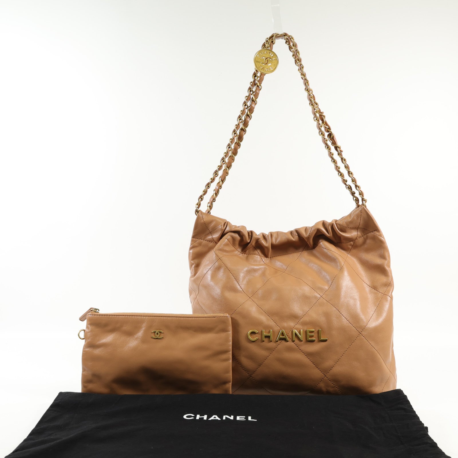 CHANEL 牛皮皮革Chanel 22 Small金扣鏈帶肩背袋