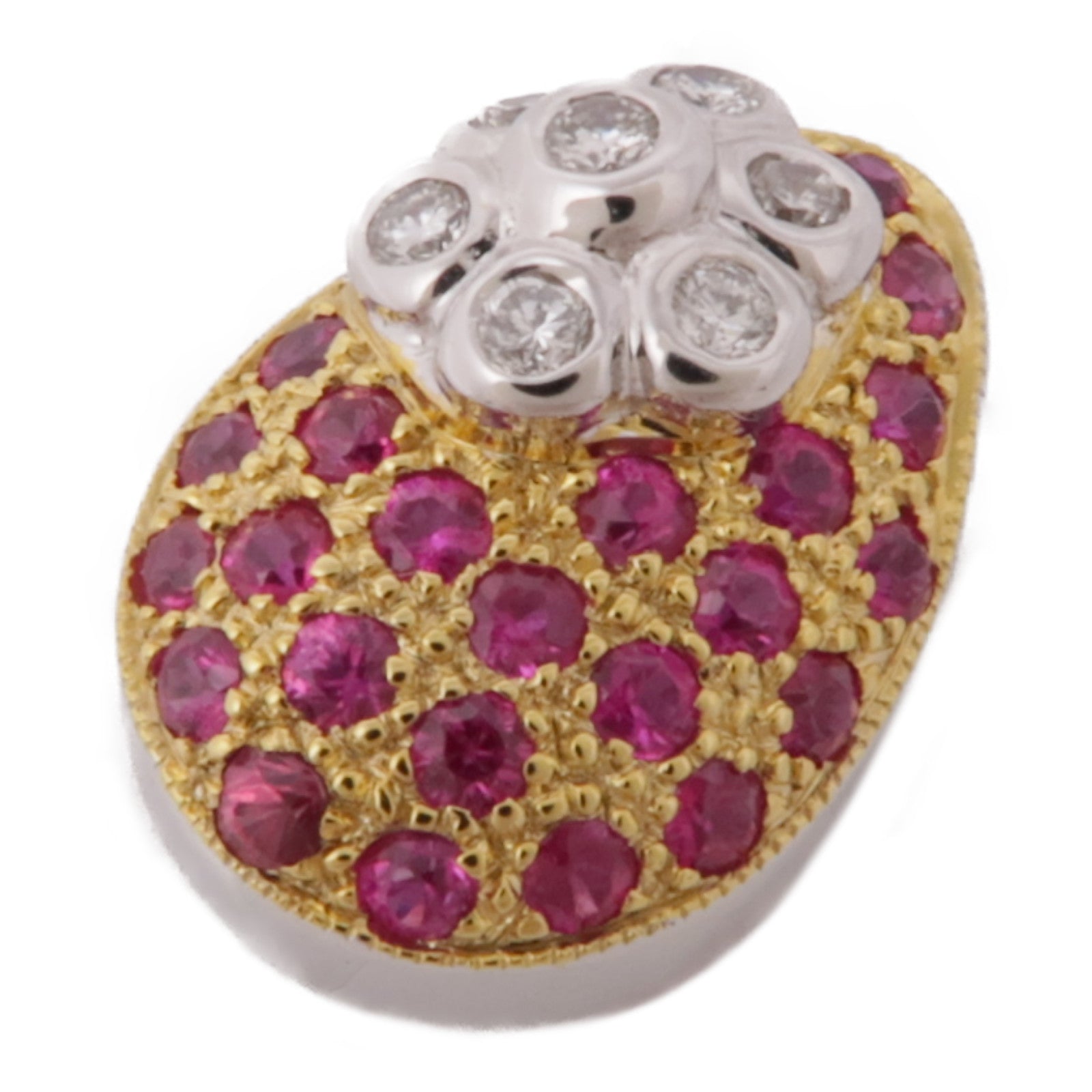 JEWELRY 18K白金Ruby/Diamond Pendant Top紅寶石/鑽石吊墜
