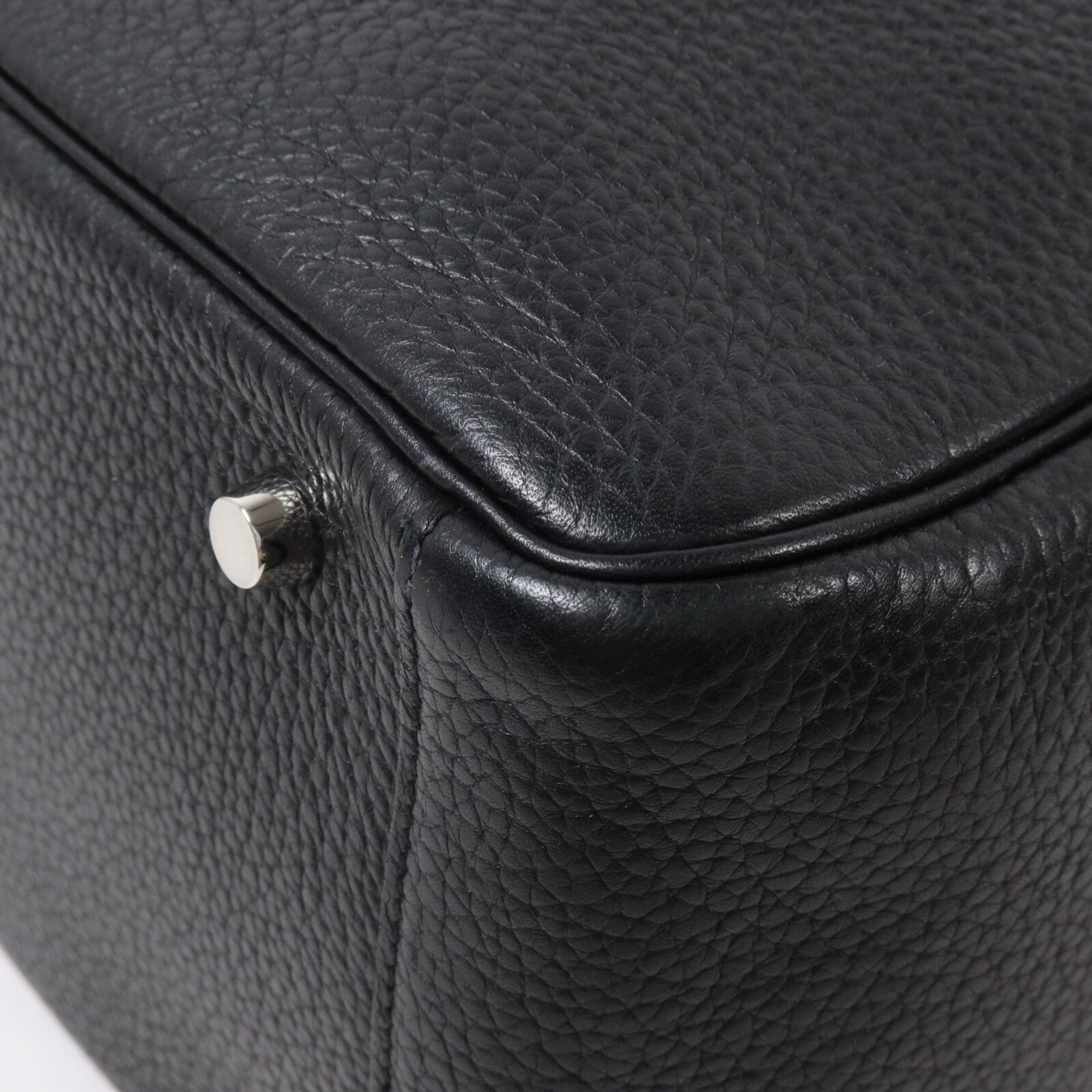 HERMES Clemence皮革Lindy 30手挽肩背兩用袋Noir