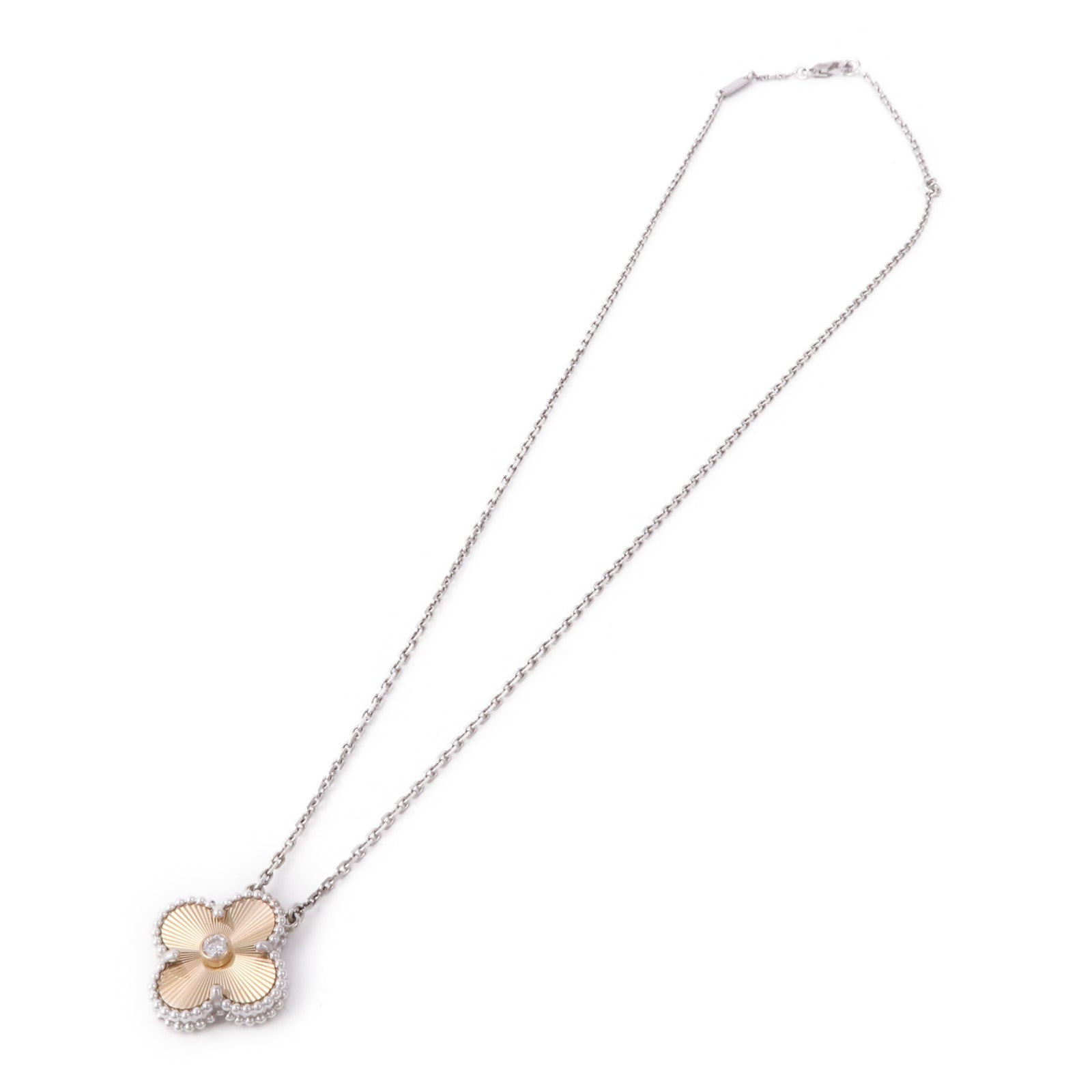Van Cleef & Arpels 18K白金Vintage Alhambra Necklace鑽石項鍊