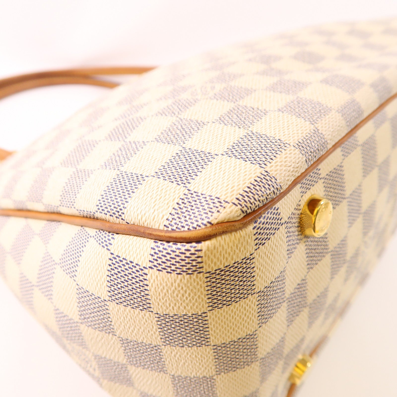 LOUIS VUITTON 【激減優惠】Damier Azur Figheri PM金扣肩背袋
