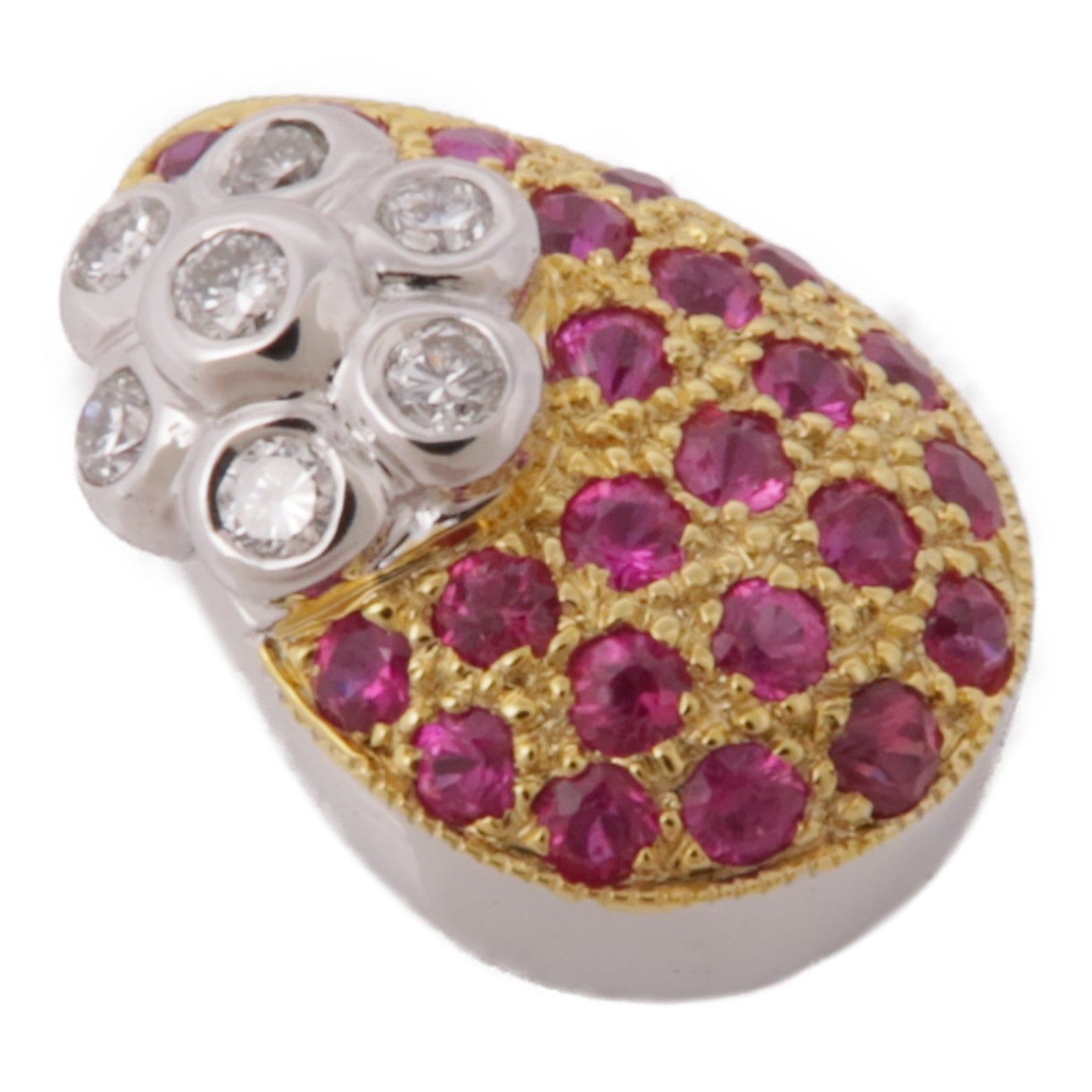 JEWELRY 18K白金Ruby/Diamond Pendant Top紅寶石/鑽石吊墜