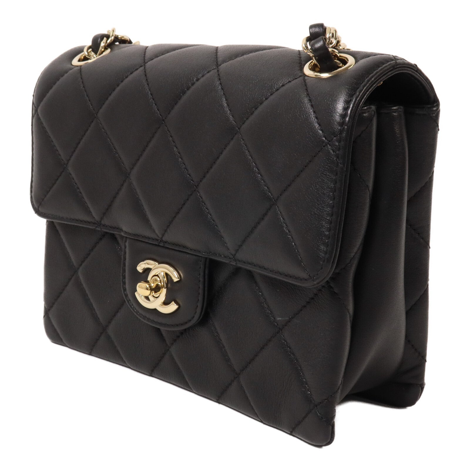 CHANEL 羊皮皮革Flap Bag鏈帶肩背袋