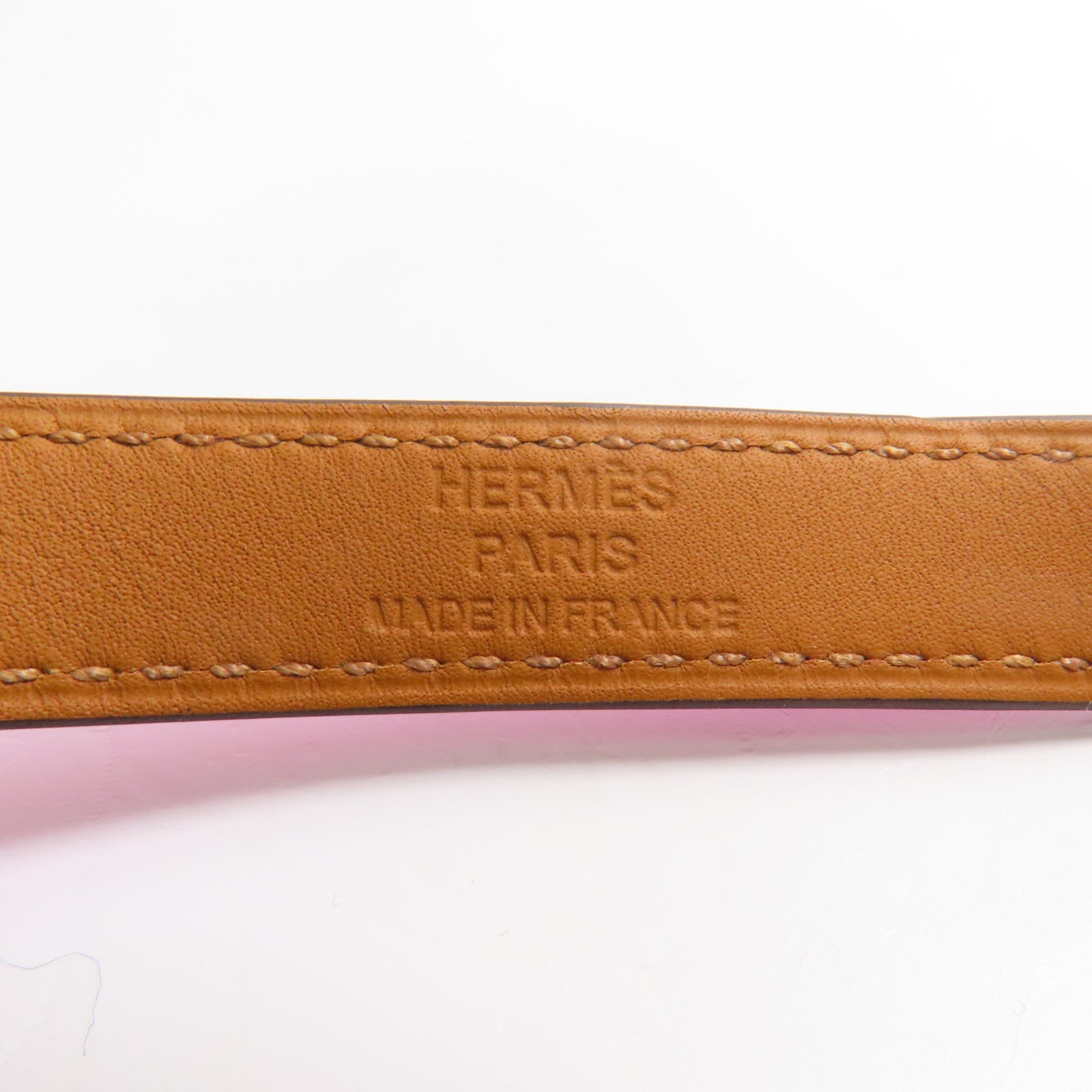 HERMES Swift皮革Kelly Double Tour銀扣手鐲Purple