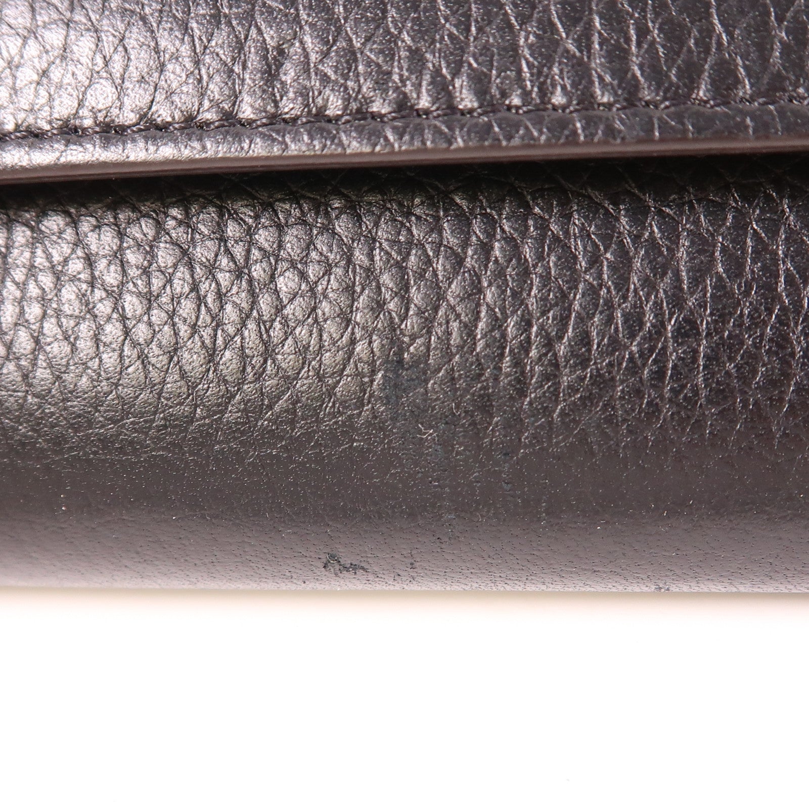 CELINE SHW Long Wallet Calfskin Leather Black