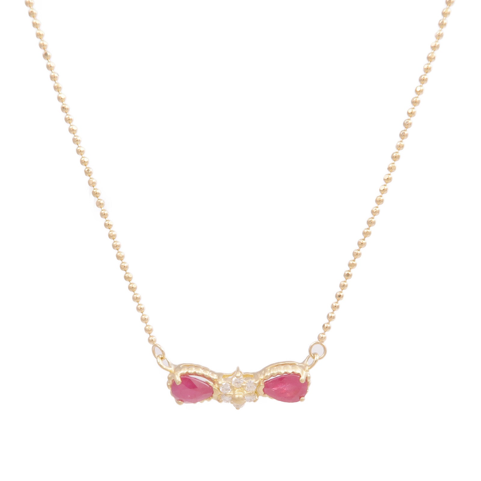 JEWELRY 【激減優惠】18K黃金Ruby Diamond Necklace紅寶石/鑽石項鍊