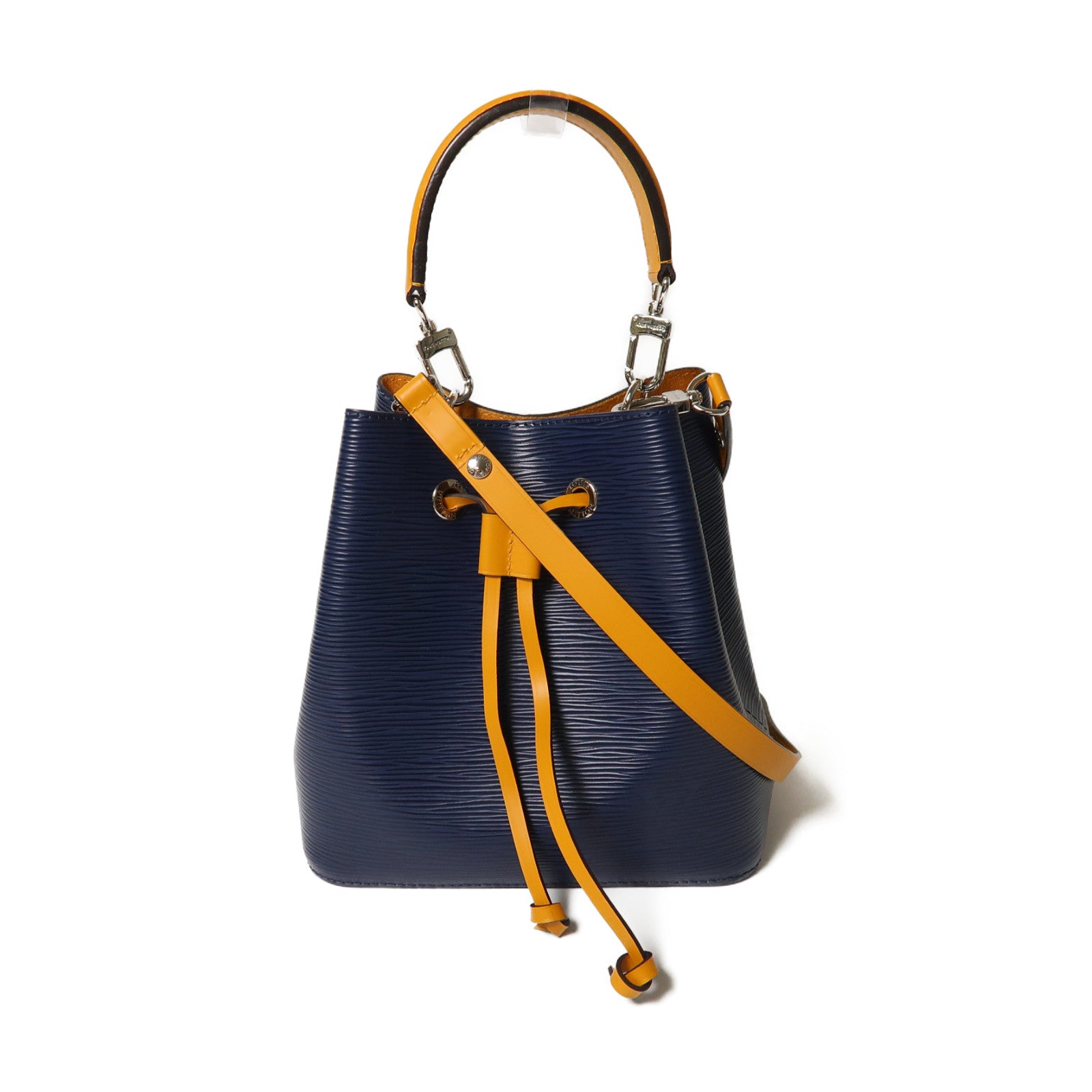 LOUIS VUITTON Epi NeoNoe BB銀扣手挽肩背兩用袋藍色/黃色