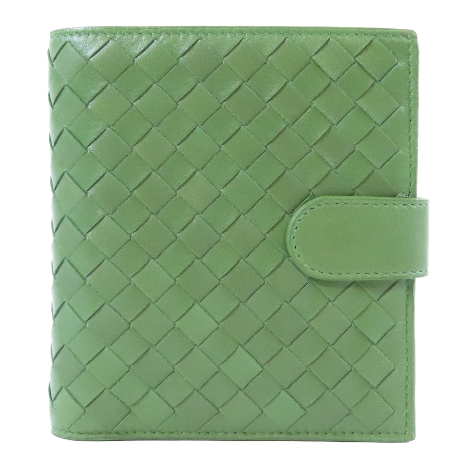BOTTEGA VENETA 織紋皮革Wallet金扣錢包綠色