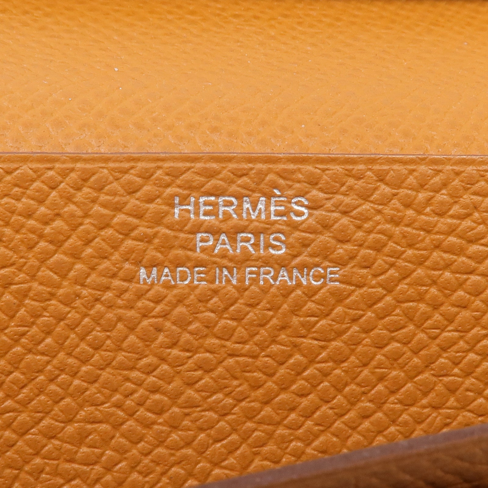 HERMES Epsom皮革Bearn W Snap銀扣長錢包Gold