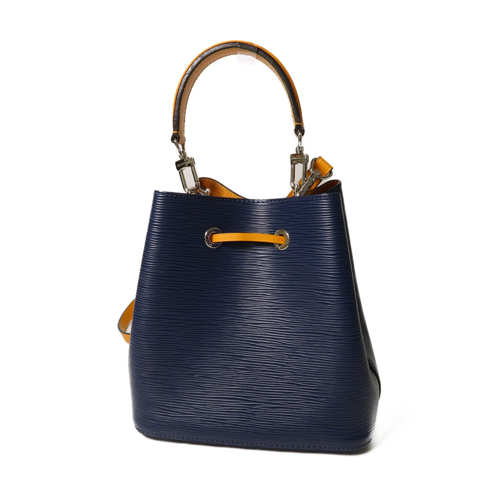LOUIS VUITTON Epi NeoNoe BB銀扣手挽肩背兩用袋藍色/黃色
