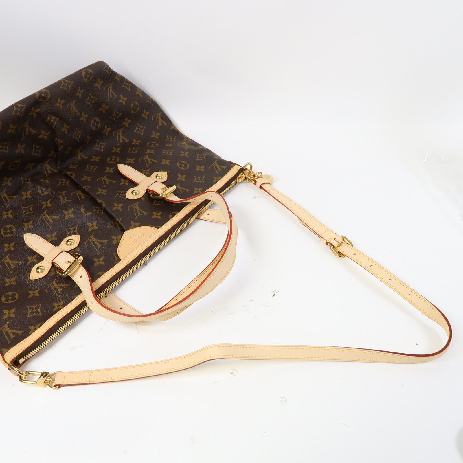 LOUIS VUITTON Monogram Palermo GM金扣手挽肩背兩用袋啡色