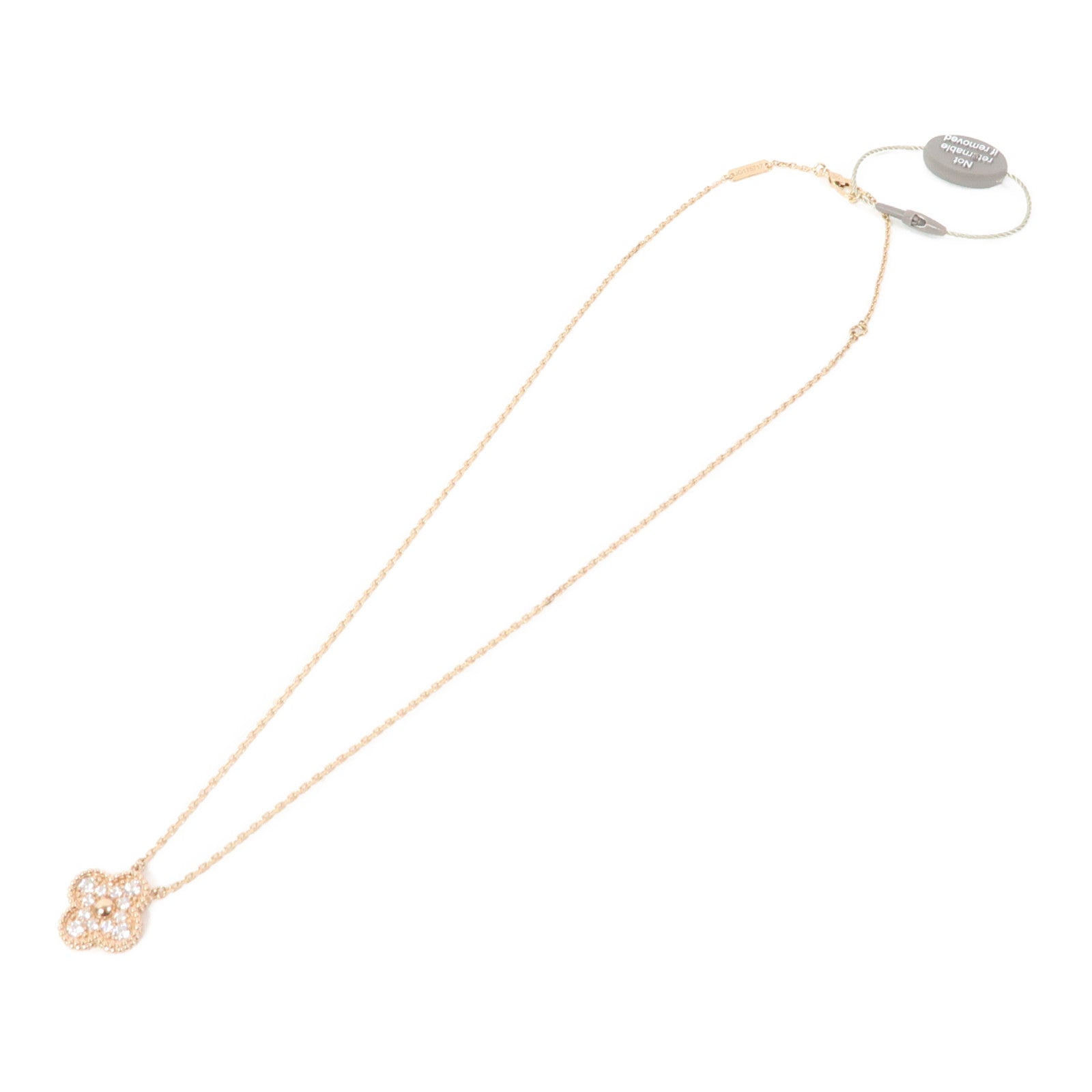 Van Cleef & Arpels 18K玫瑰金Vintage Alhambra Pendant Diamond項鍊