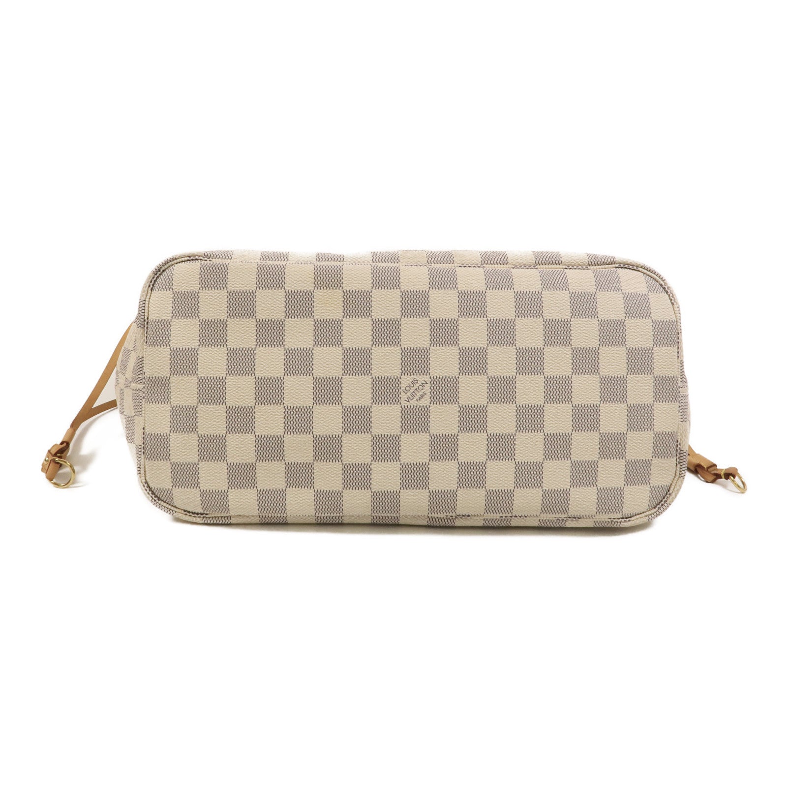 LOUIS VUITTON Damier Azur Neverfull MM金扣手挽袋
