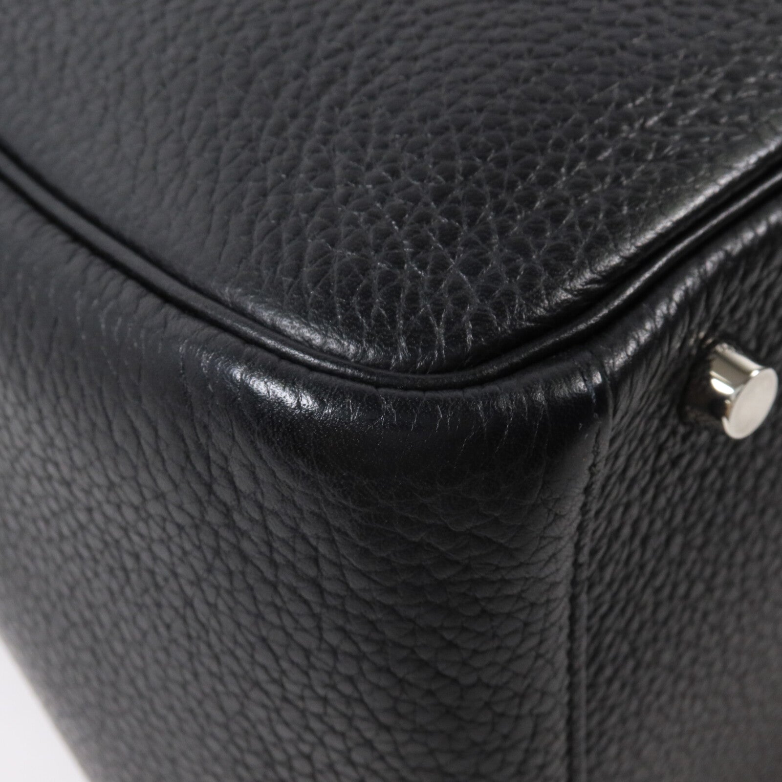 HERMES Clemence皮革Lindy 30手挽肩背兩用袋Noir