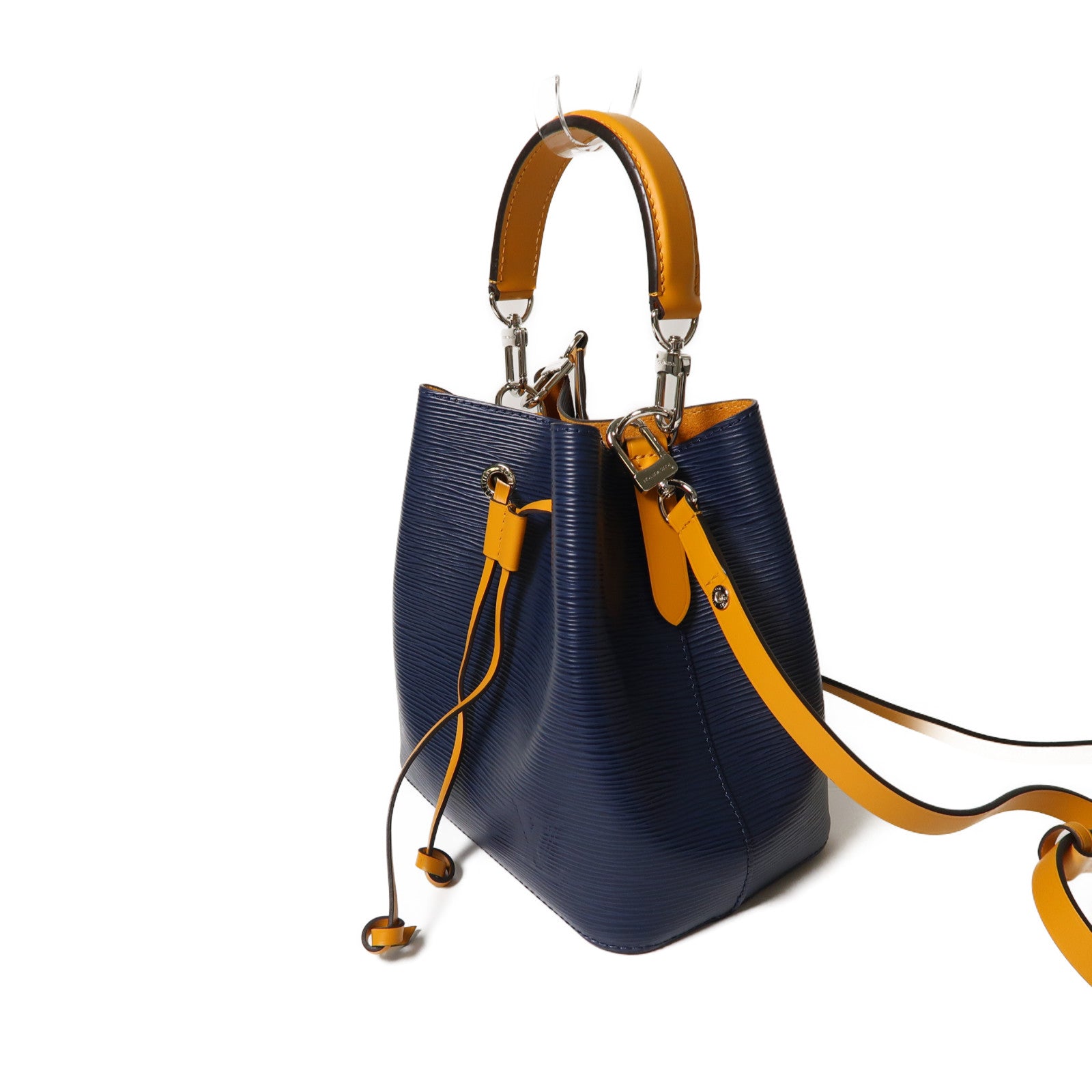 LOUIS VUITTON Epi NeoNoe BB銀扣手挽肩背兩用袋藍色/黃色