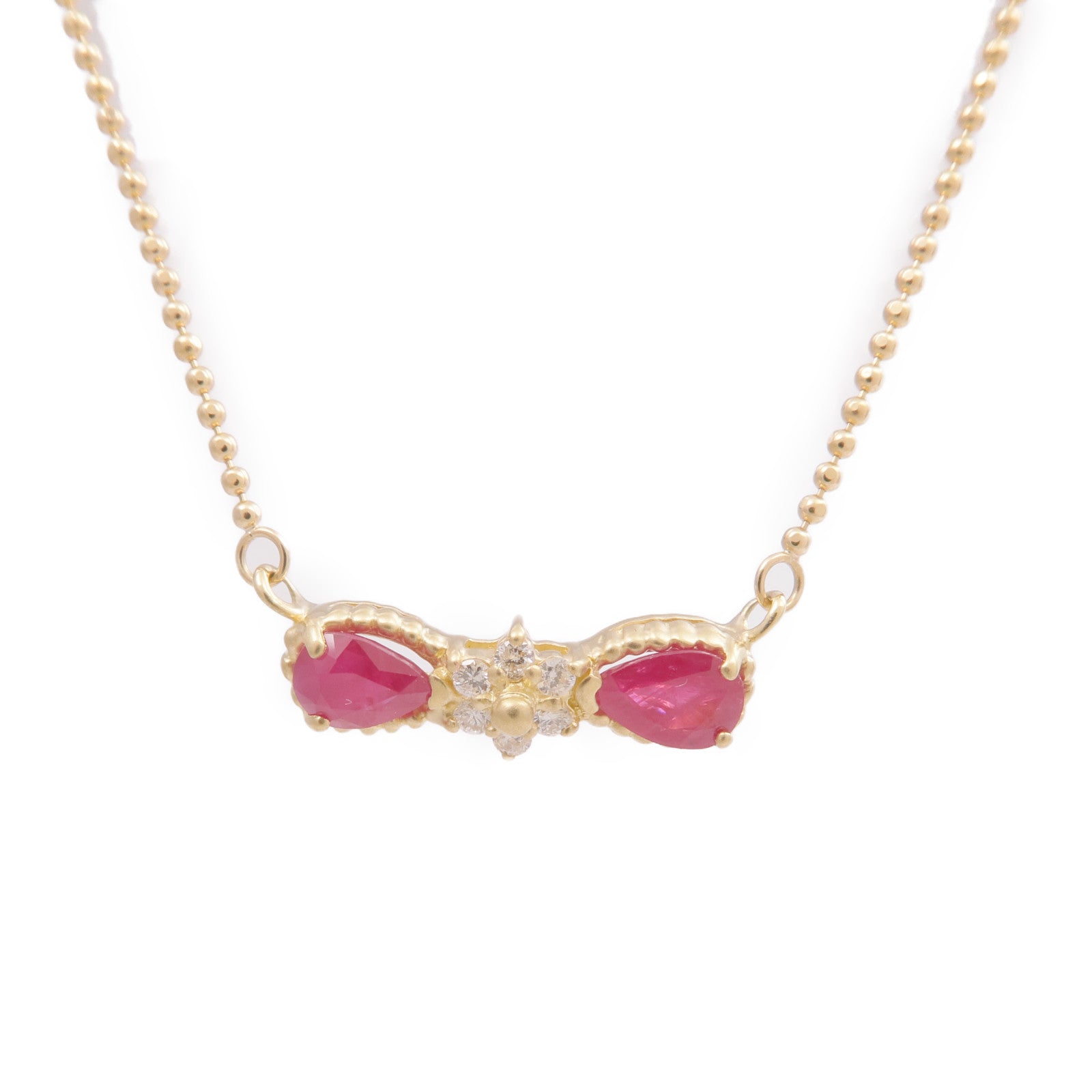 JEWELRY 【激減優惠】18K黃金Ruby Diamond Necklace紅寶石/鑽石項鍊