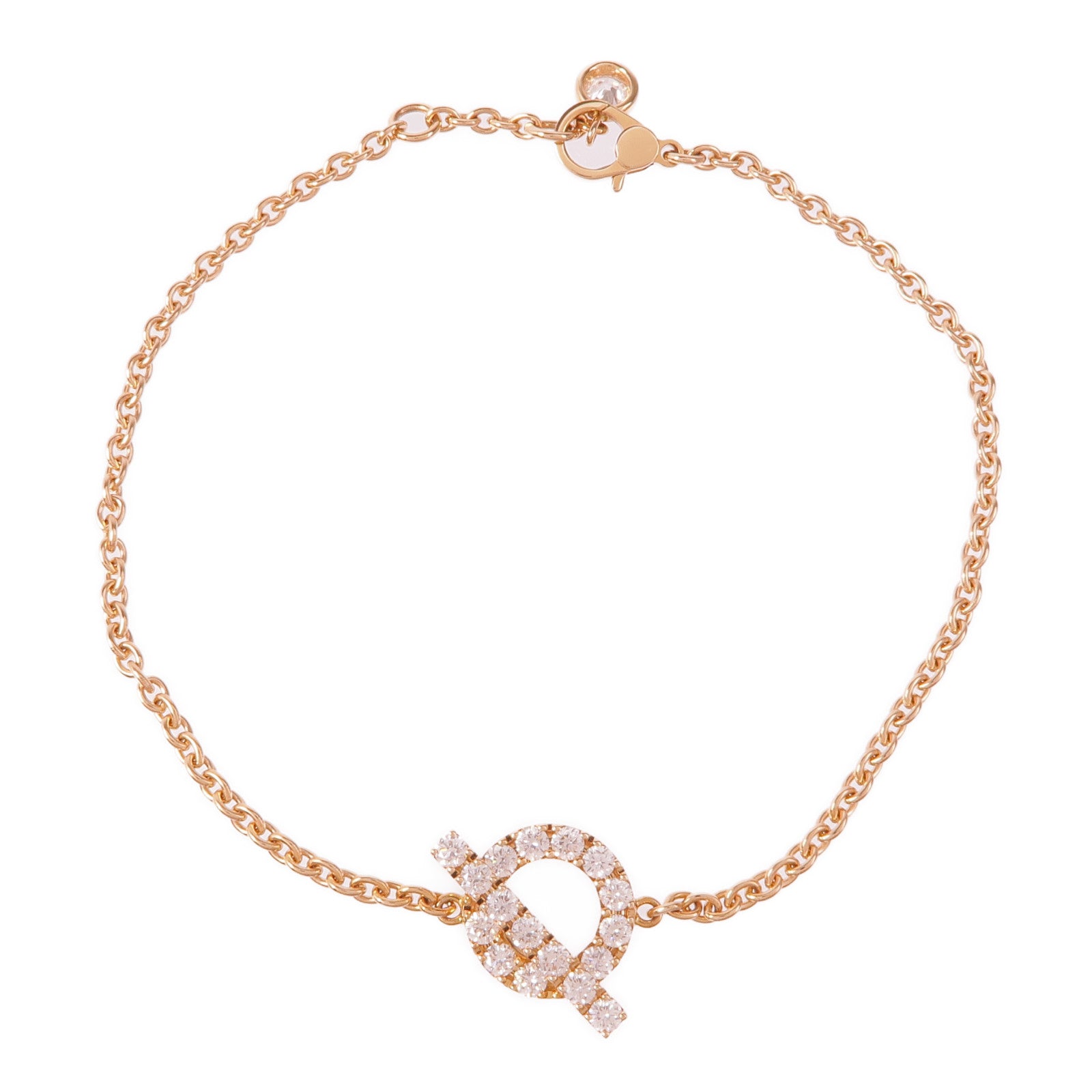 HERMES Finesse Bracelet Diamond 18K Pink Gold