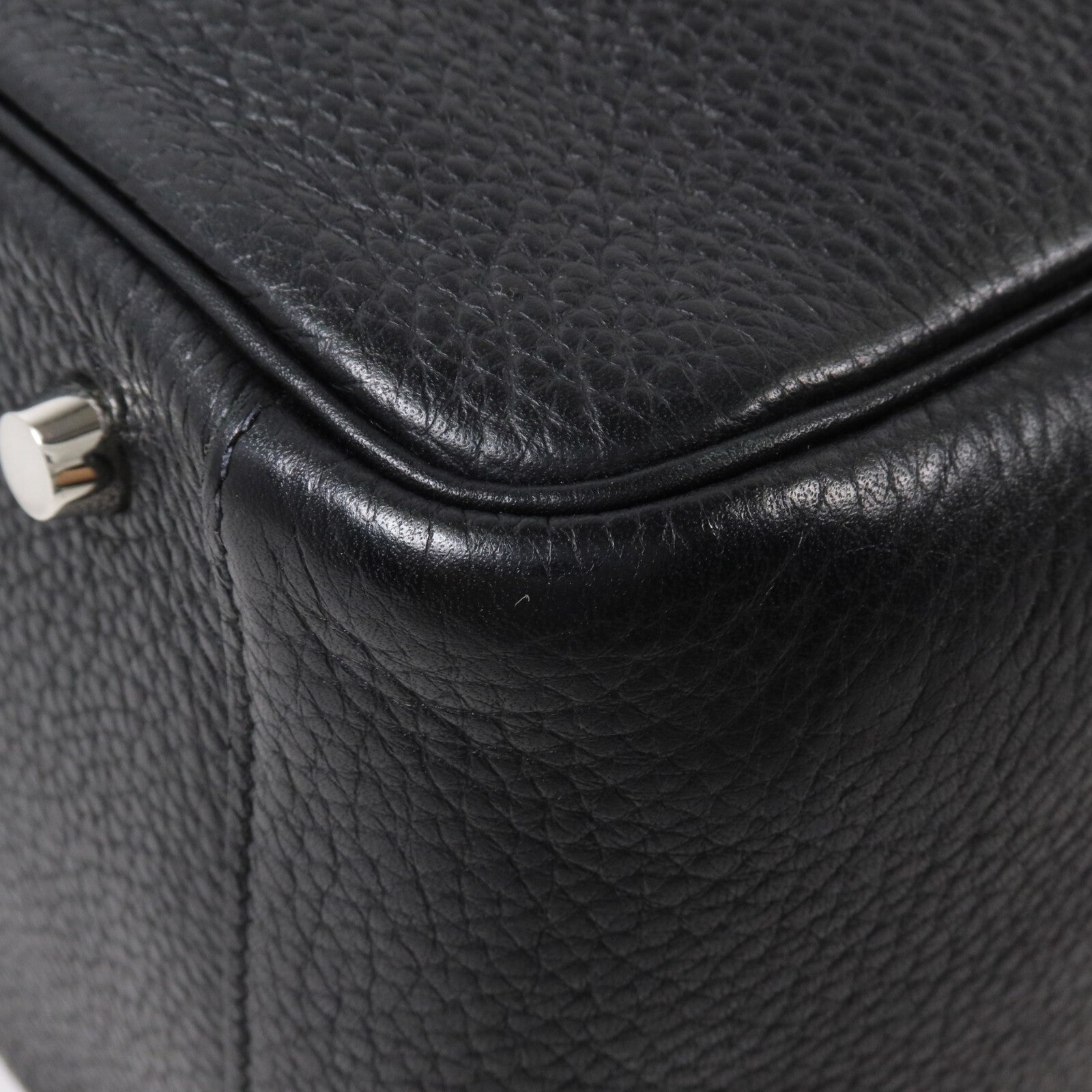 HERMES Clemence皮革Lindy 30手挽肩背兩用袋Noir