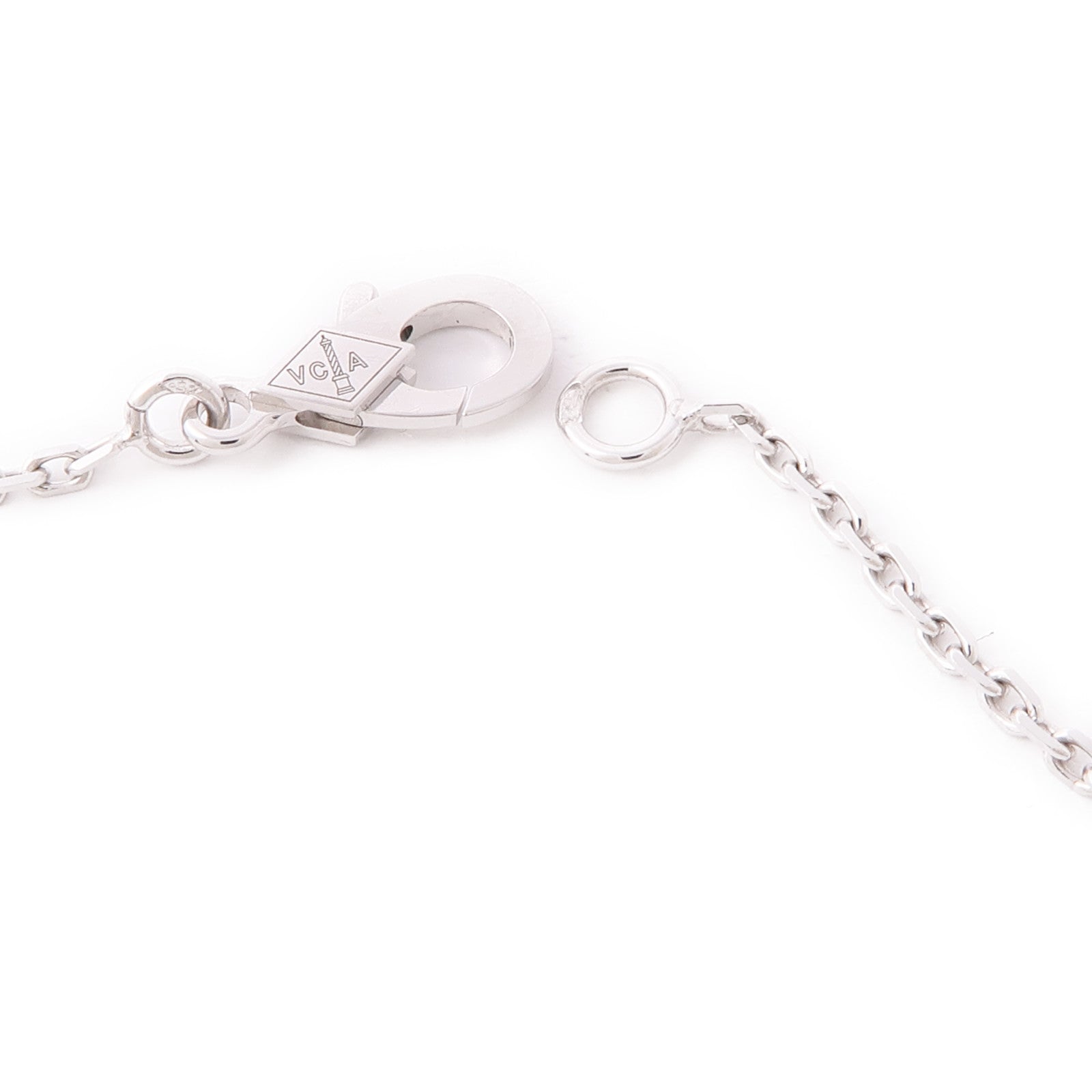 Van Cleef & Arpels 18K白金Vintage Alhambra Necklace鑽石項鍊
