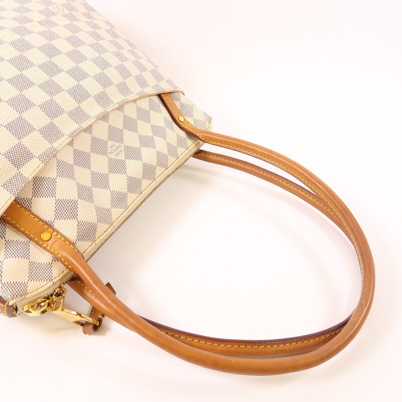 LOUIS VUITTON 【激減優惠】Damier Azur Figheri PM金扣肩背袋