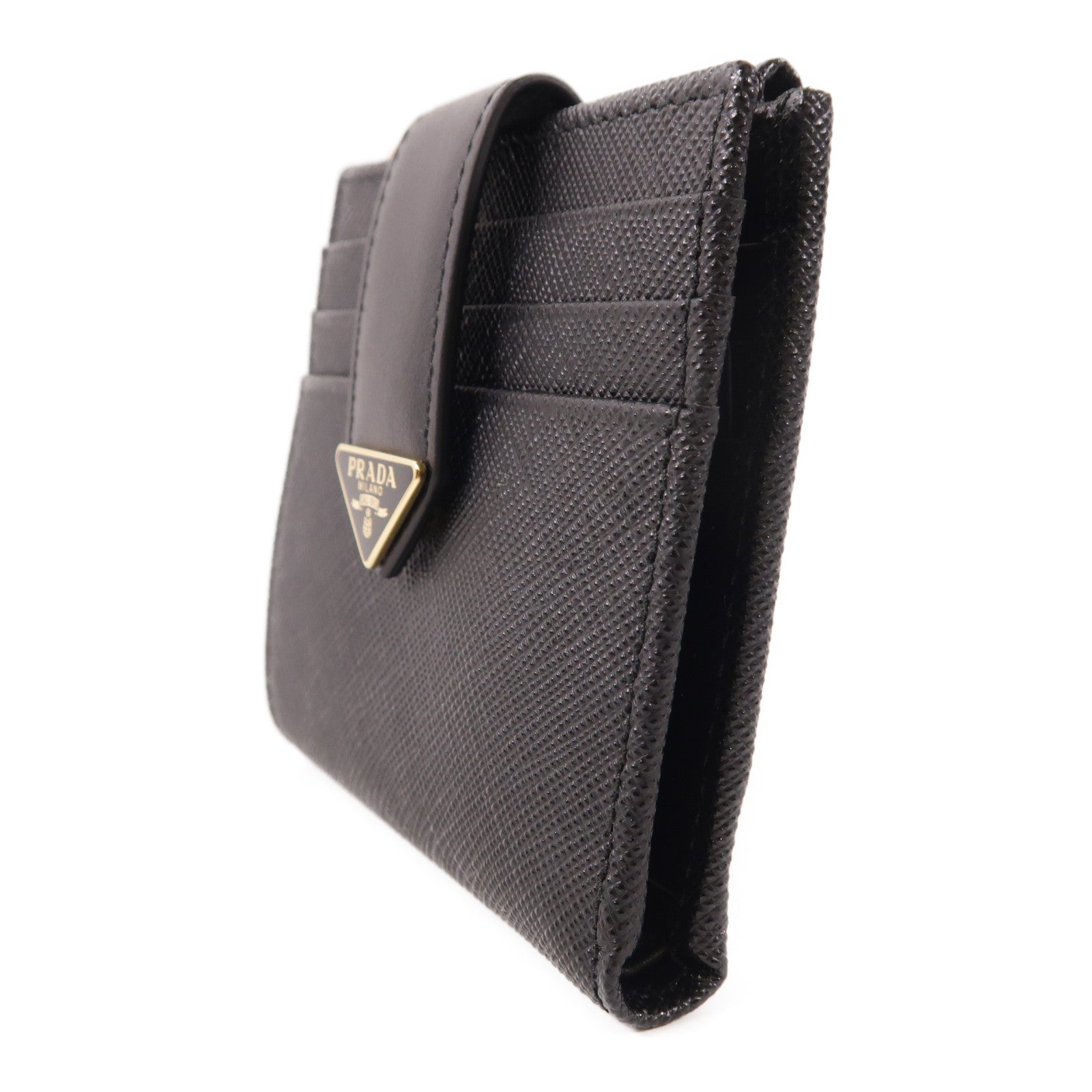 PRADA Saffiano皮革金扣錢包