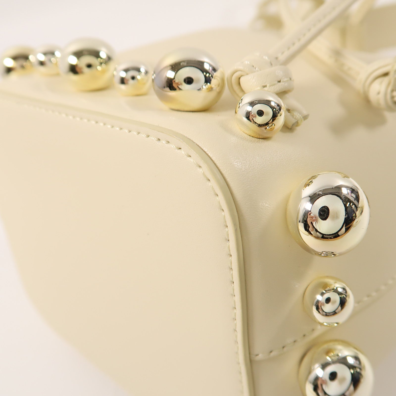 FENDI 【激減優惠】牛皮皮革Mon Tresor金扣手挽肩背兩用袋白色