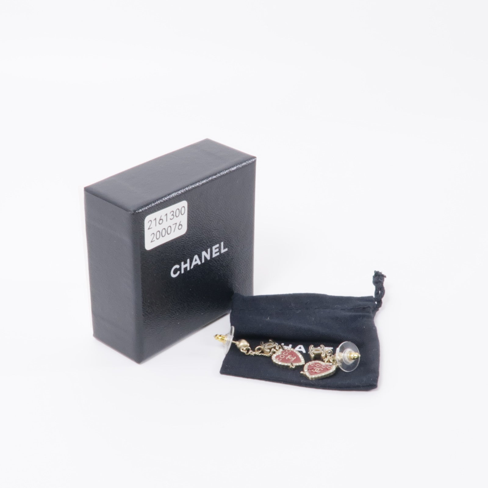 CHANEL 金屬Earrings耳環金色/紅色