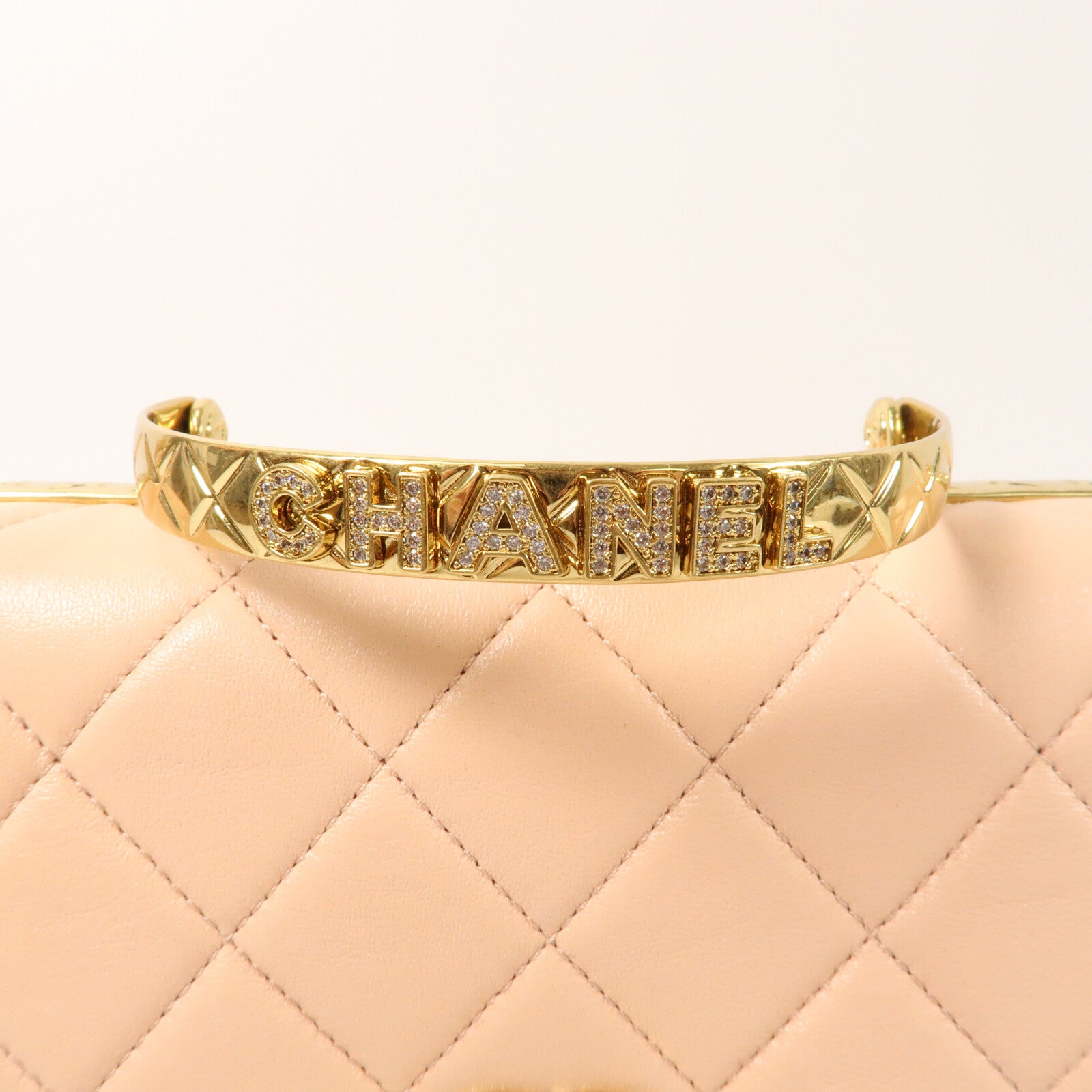 CHANEL 牛皮皮革CoCo Crush Handle Bag金扣鏈帶手挽肩背兩用袋