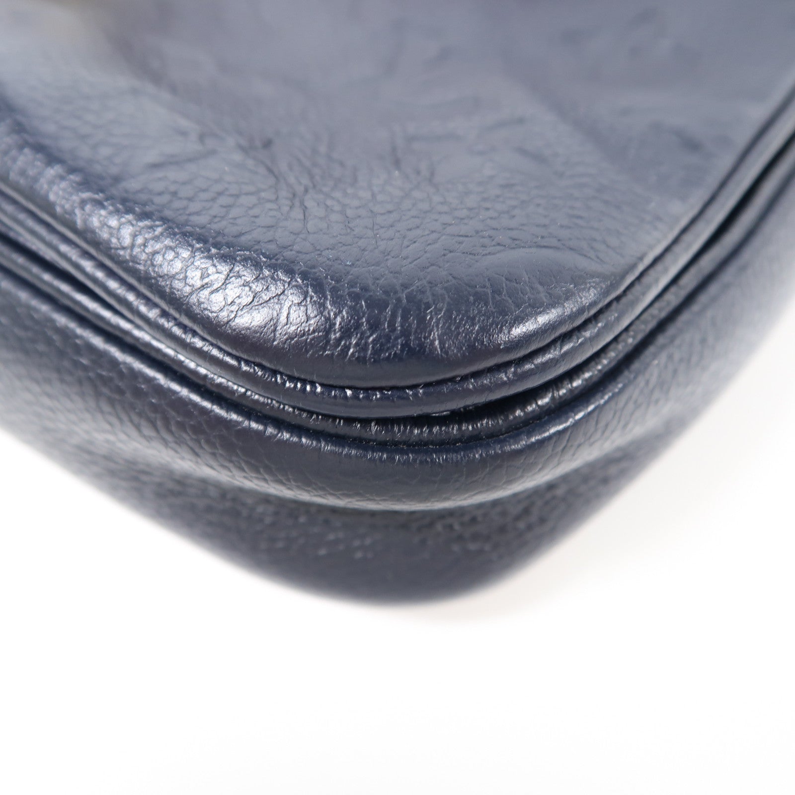 LOUIS VUITTON Monogram Empreinte Pochette Metis金扣手挽肩背兩用袋深藍色