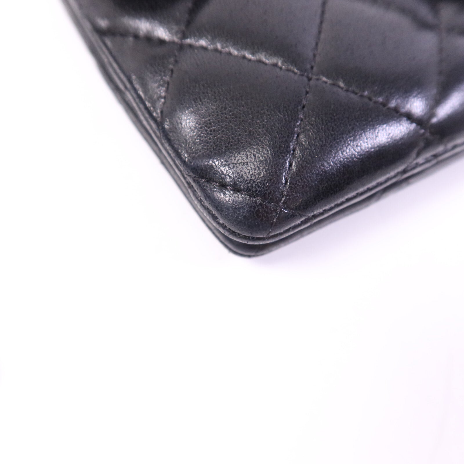 CHANEL 羊皮皮革Chain Shoulder銀扣鏈帶肩背袋