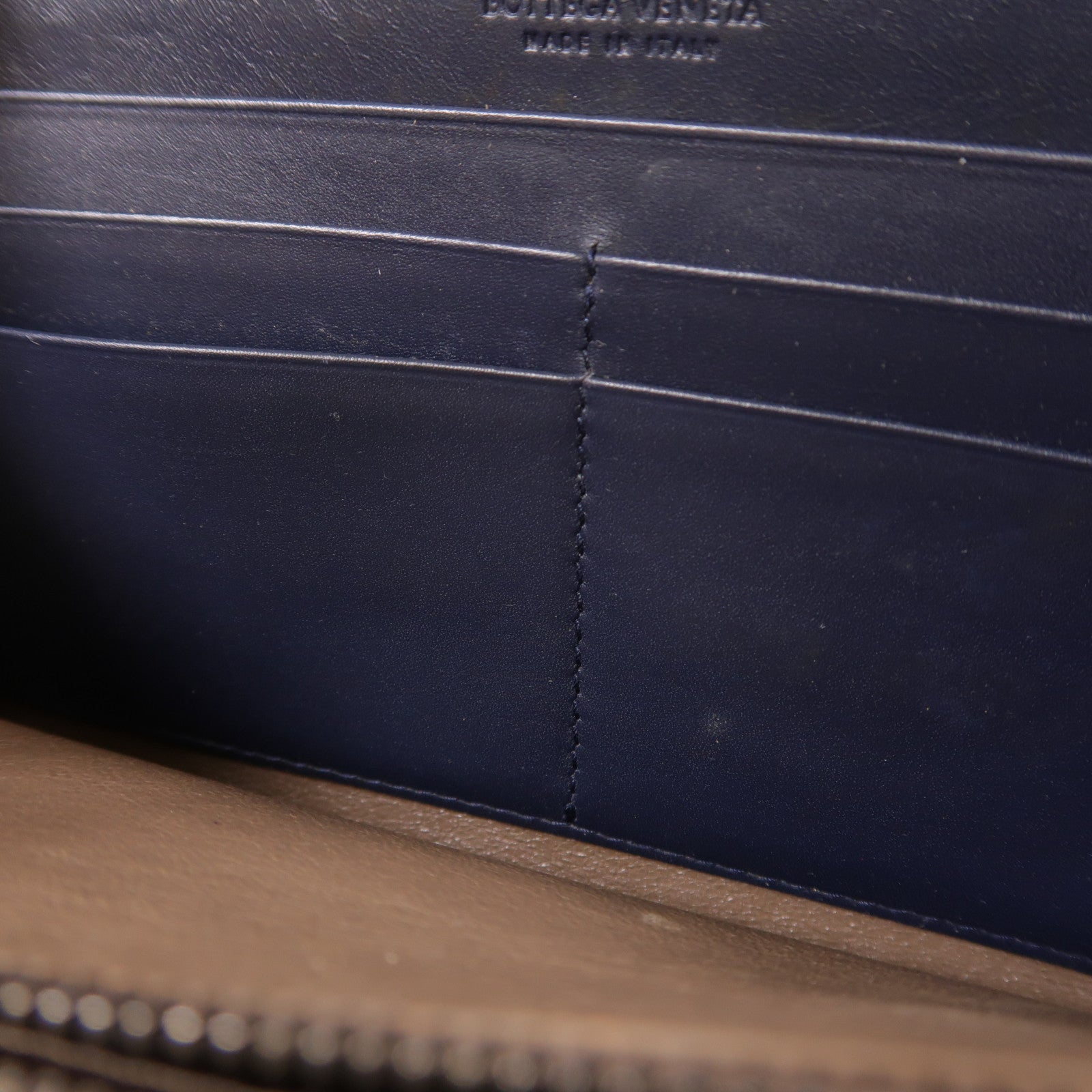 BOTTEGA VENETA 羊皮皮革Zipper Long Wallet金扣長錢包