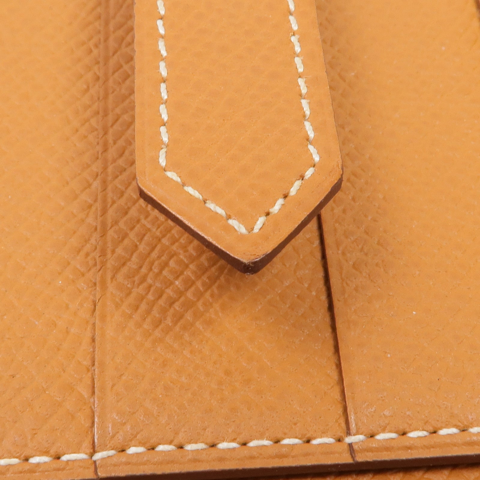 HERMES Epsom皮革Bearn W Snap銀扣長錢包Gold