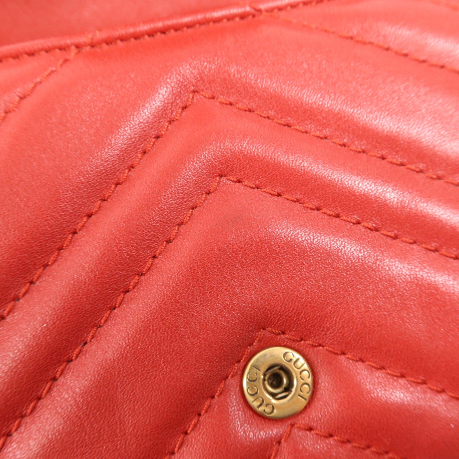 GUCCI 羊皮皮革GG Marmont Super Mini金扣鏈帶肩背袋