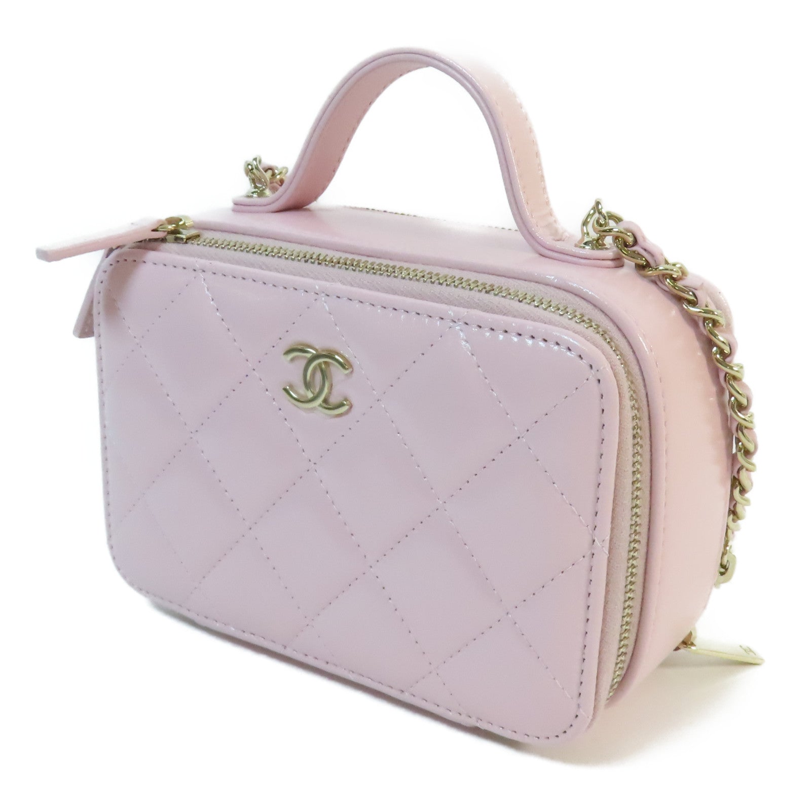 CHANEL 皮革2 Way Shoulder金扣手挽肩背兩用袋