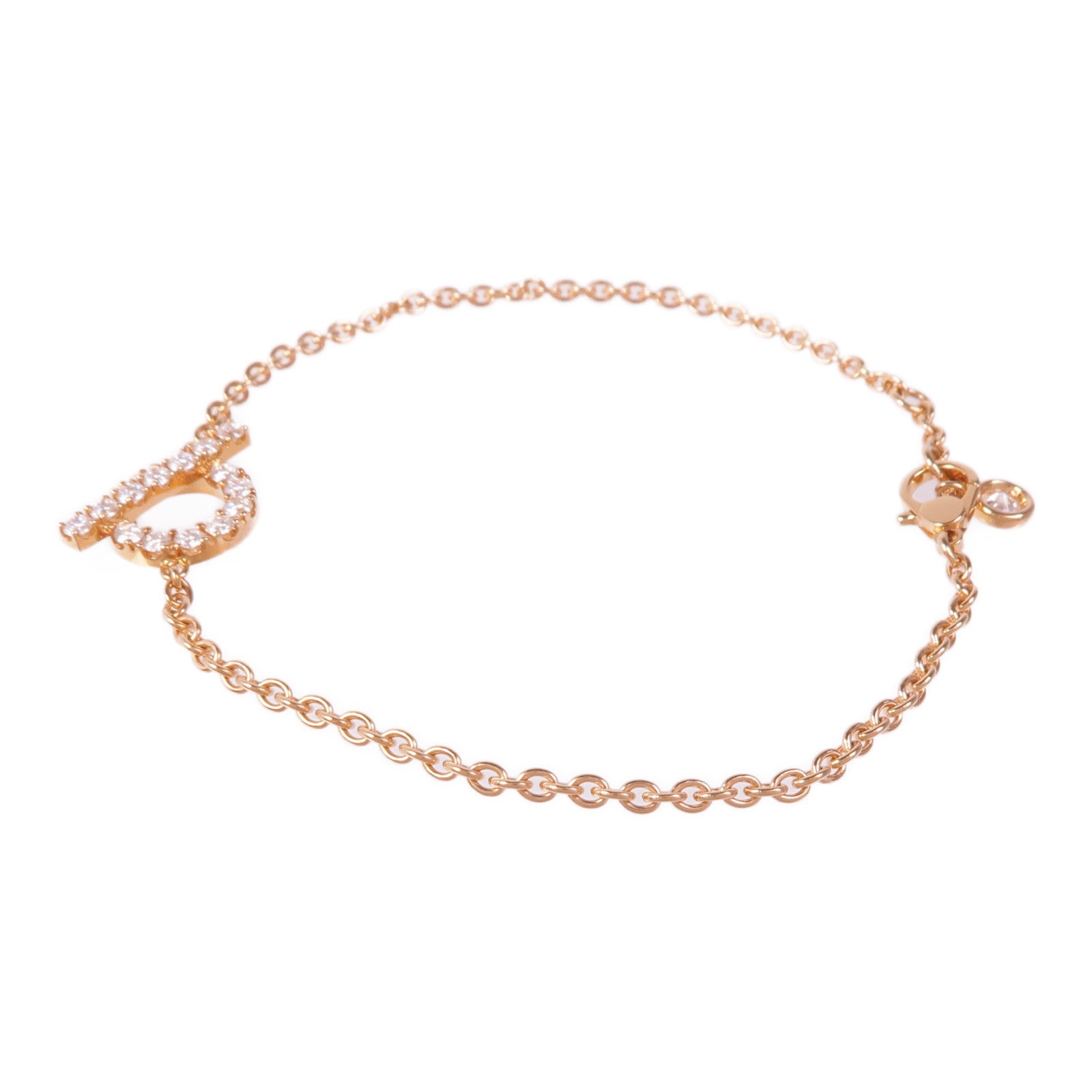 HERMES Finesse Bracelet Diamond 18K Pink Gold