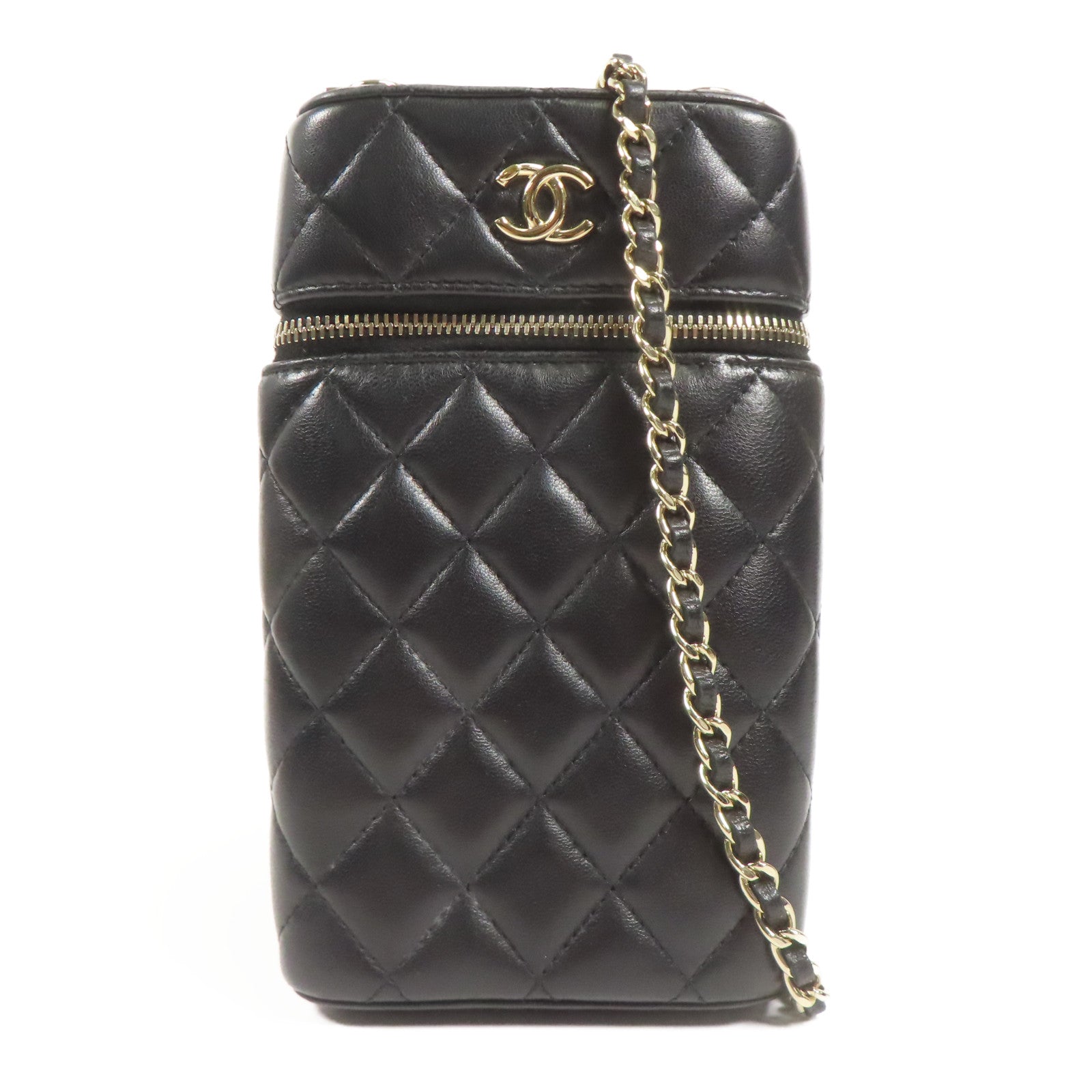 CHANEL 羊皮皮革Shoulder Bag金扣鏈帶肩背袋