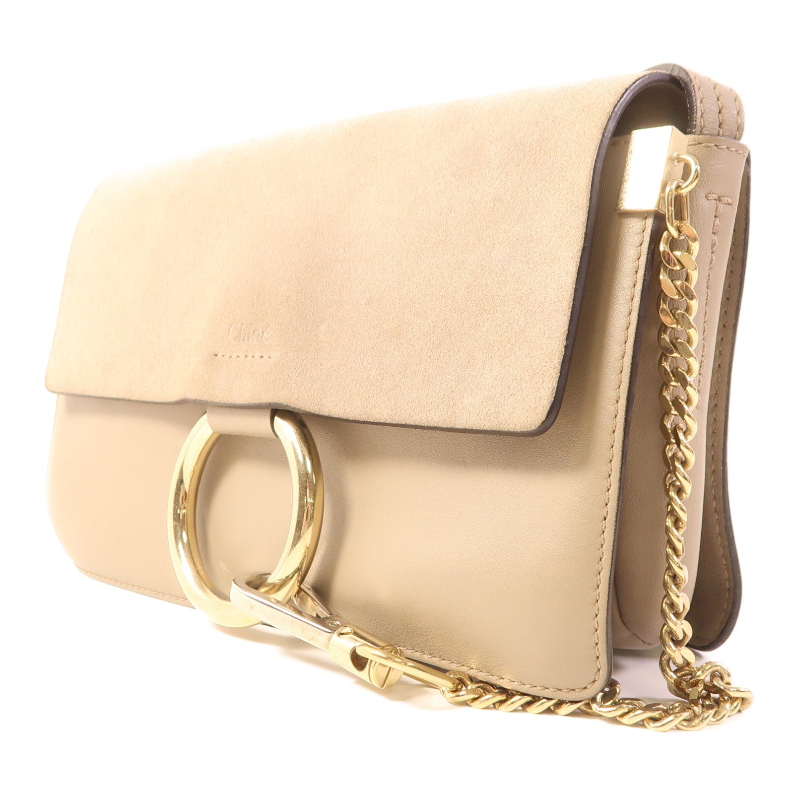 Chloe 牛皮皮革Shoulder Bag金扣肩背袋