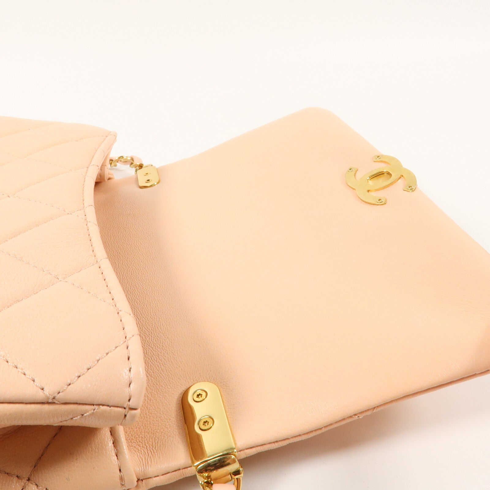 CHANEL 牛皮皮革CoCo Crush Handle Bag金扣鏈帶手挽肩背兩用袋
