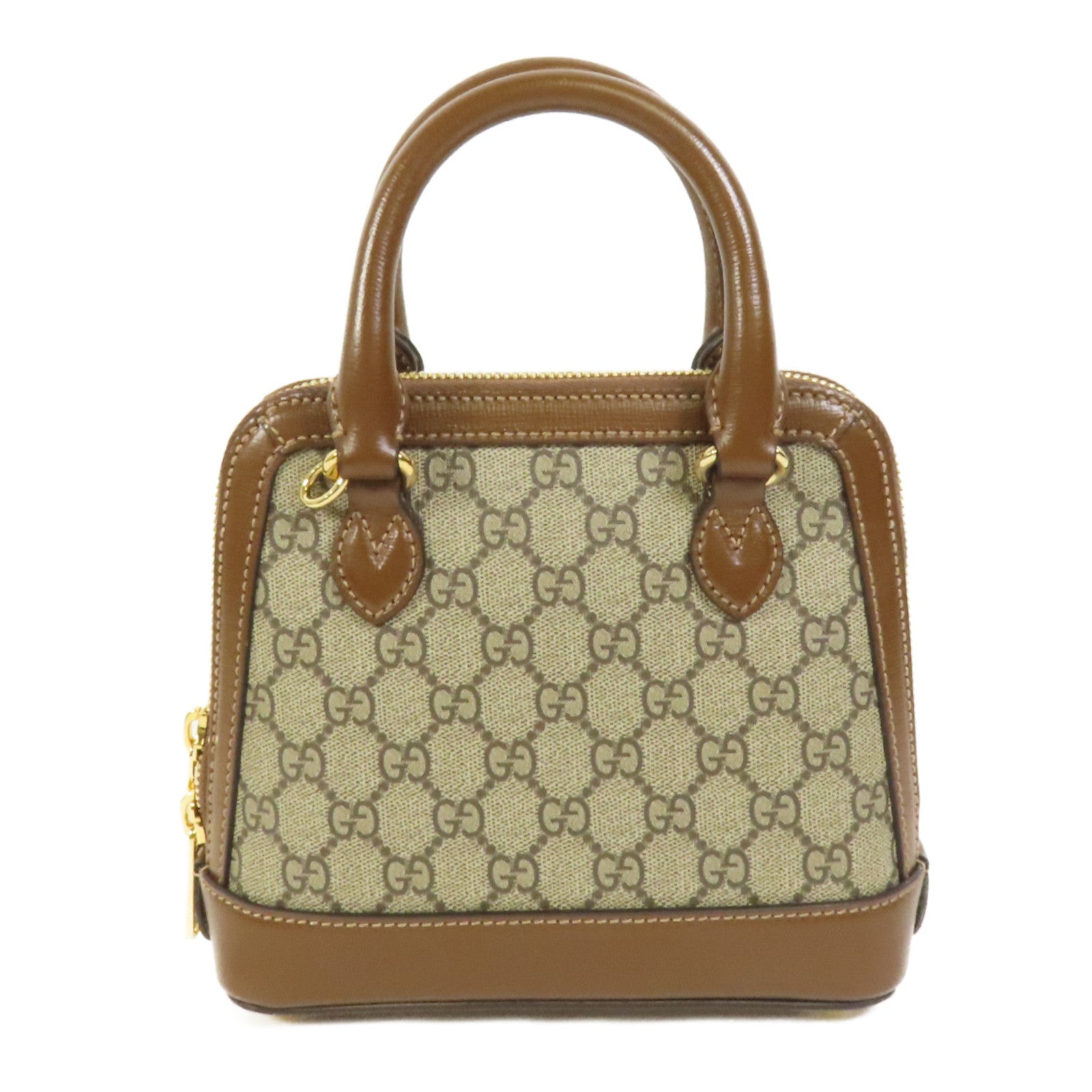 GUCCI 塗層帆布Horsebit 1955 Top Handle金扣手挽肩背兩用袋